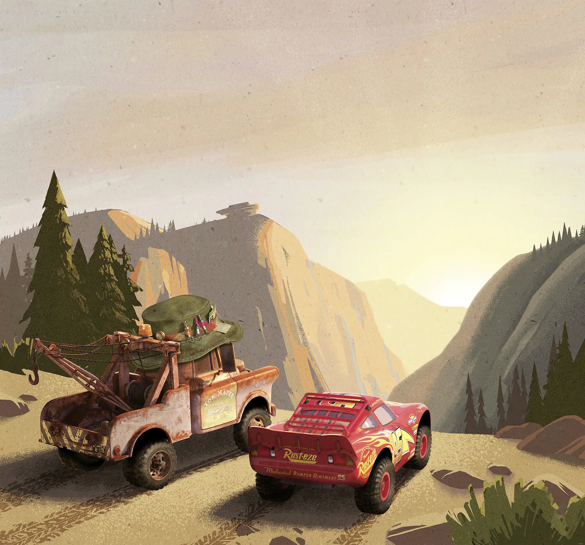 Komar Vlies Fototapete Cars Sundown 300 x 280 cm 