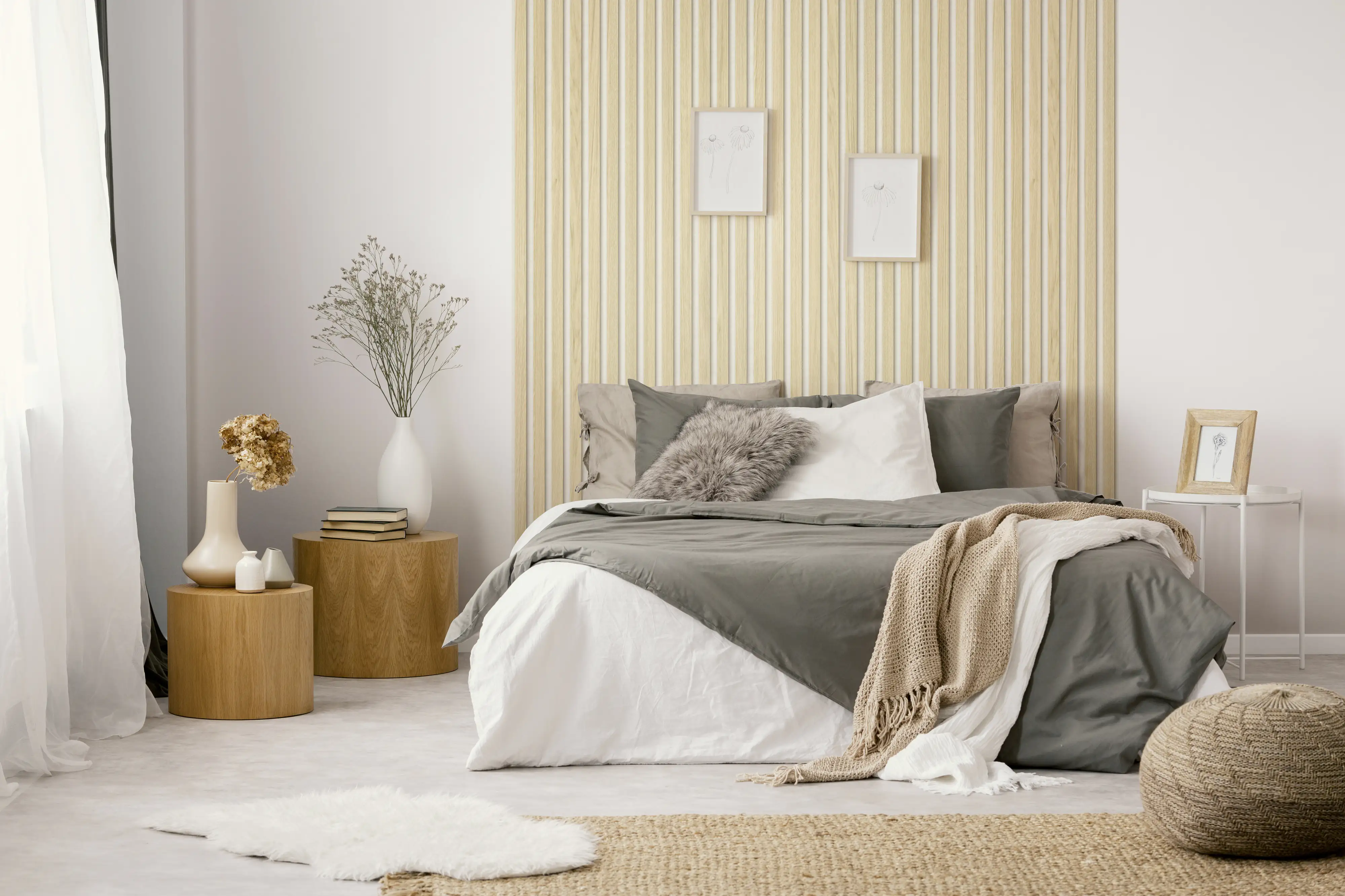 Grosfillex Wandpaneel Kunststoff LINIO 260 x 37,5 cm 8 mm Bright Ash 3 Stück