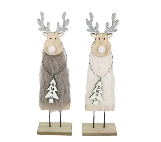 TrendLine Dekofigur Holz Rentier 29 x 9 cm beige TrendLine Dekofigur Holz Rentier 29 x 9 cm beige