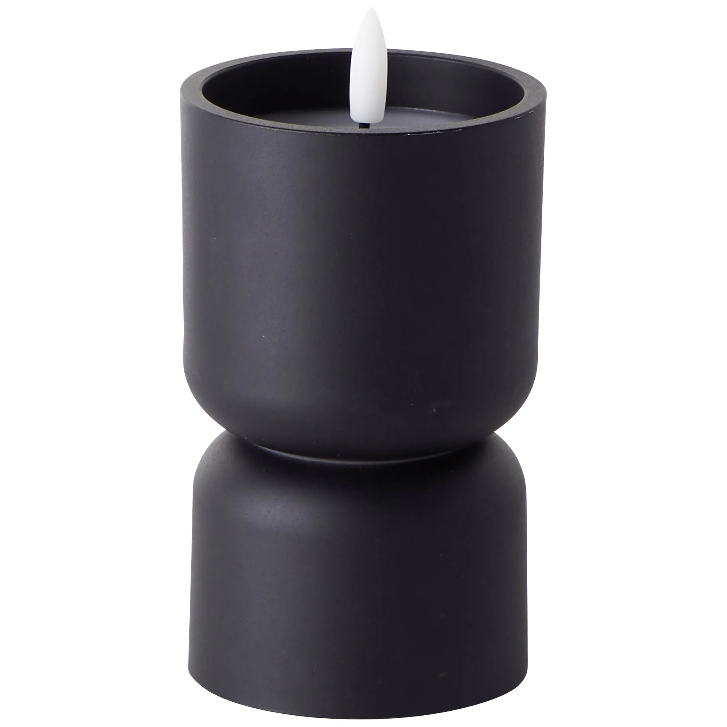 Brilliant LED Kerze batteriebetrieben mit Timer Ø 8 x 15 cm schwarz