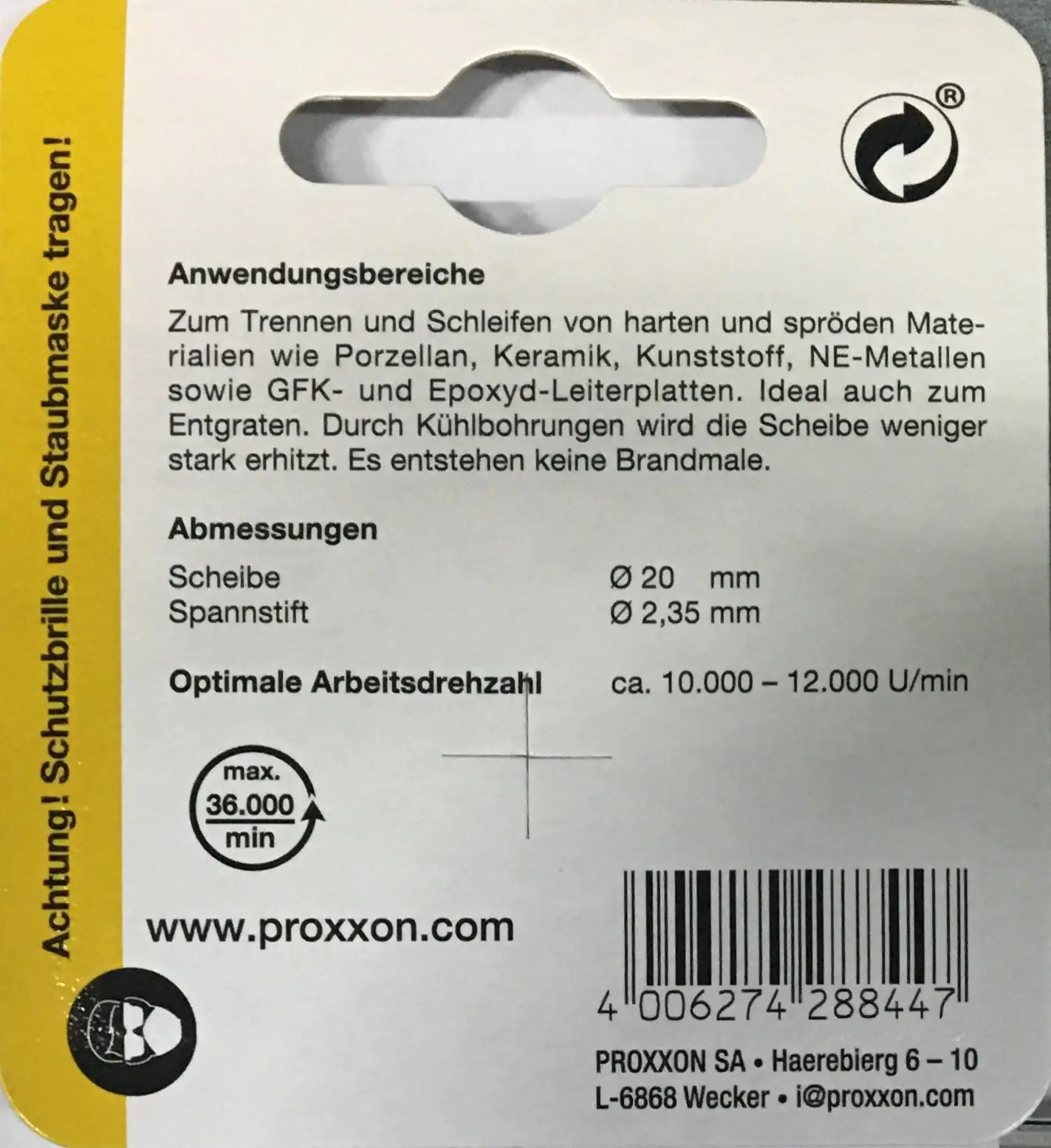 Proxxon Micromot Trennscheibe Ø 20 mm diamentiert