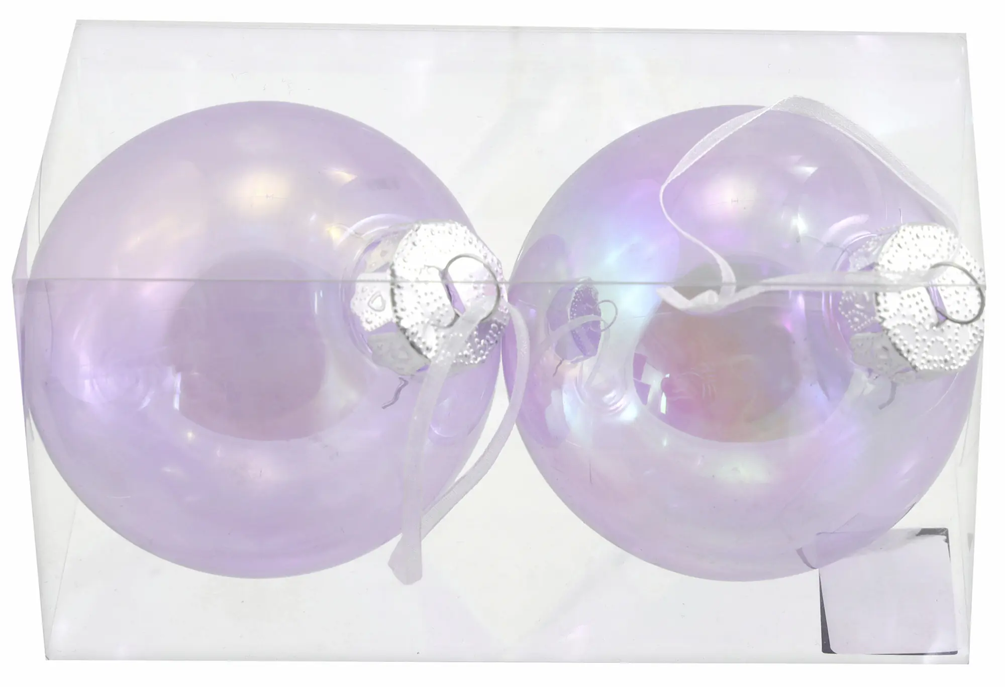 Weihnachtskugeln aus Acryl Ø 8 cm irisierend 2 Stück