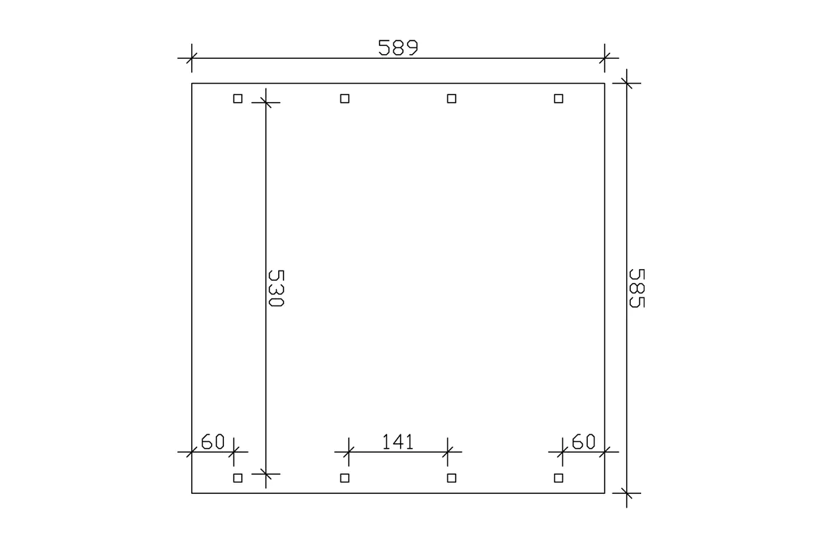 SKAN HOLZ Carport Spreewald 585 x 589 cm mit Aluminiumdach