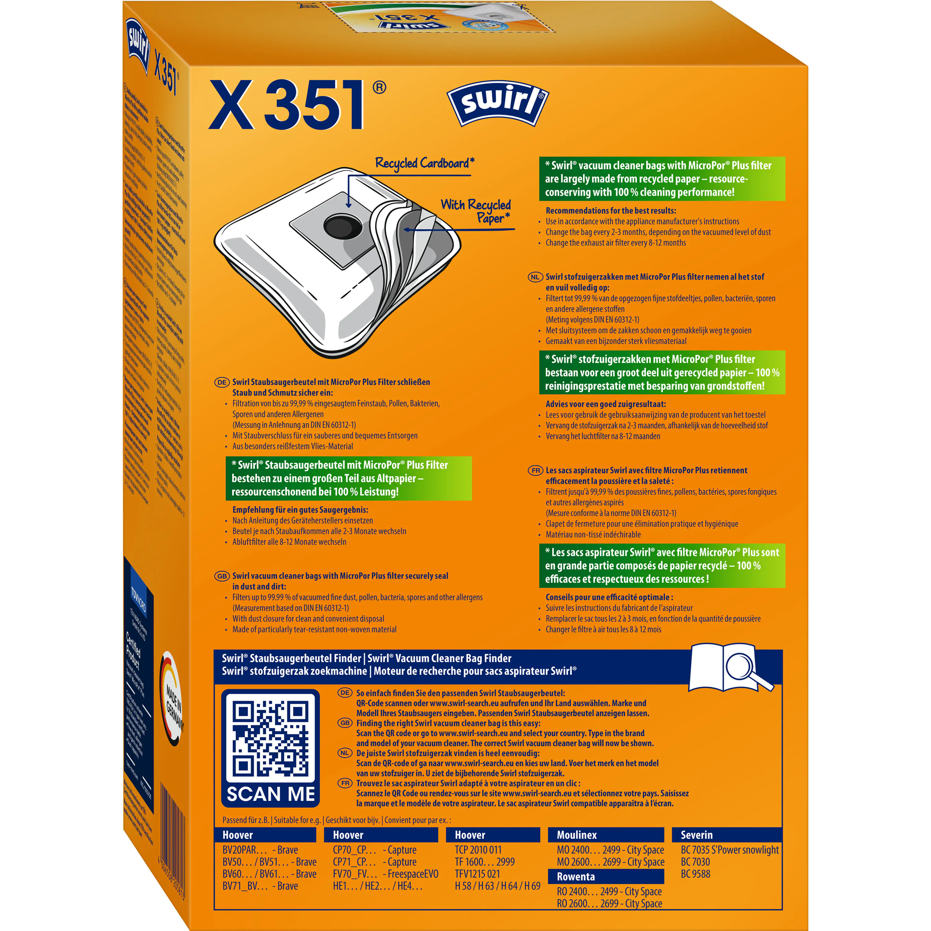 Swirl® X 351 (350)  MicroPor® Plus