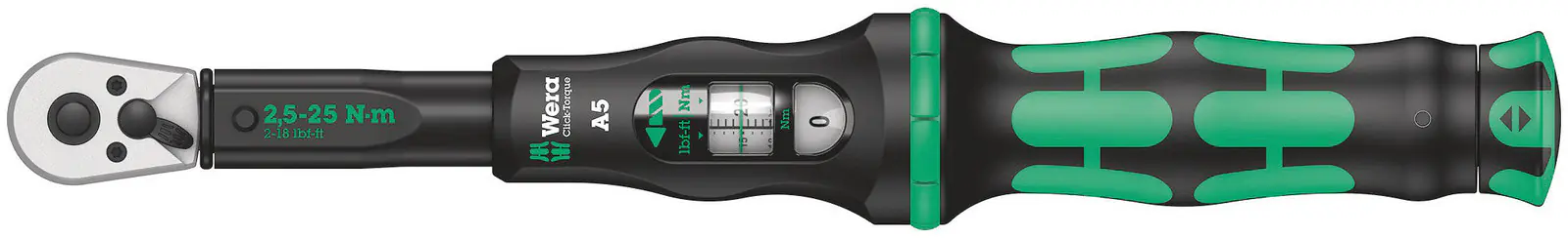 Wera Drehmomentschlüssel mit Umschaltknarre Click-Torque A 5 2,5-25 Nm Wera Drehmomentschlüssel mit Umschaltknarre Click-Torque A 5 2,5-25 Nm