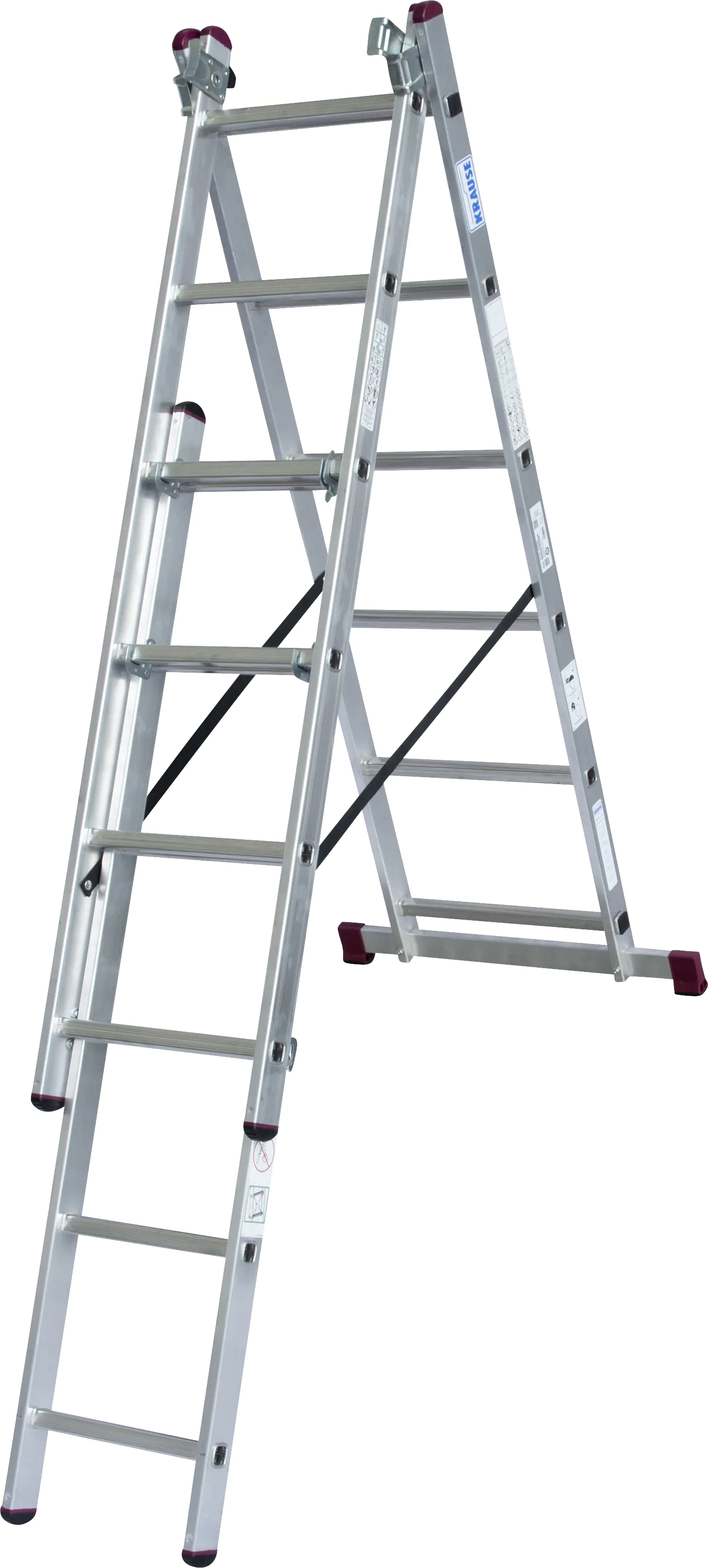 Krause Aluminium-Vielzweckleiter CORDA mit Treppenfunktion 4,55 m