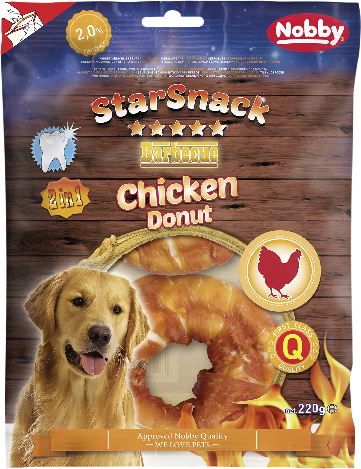 Nobby StarSnack Barbecue Chicken Donut ca. 10,0 cm, 2 St., ca. 220 g