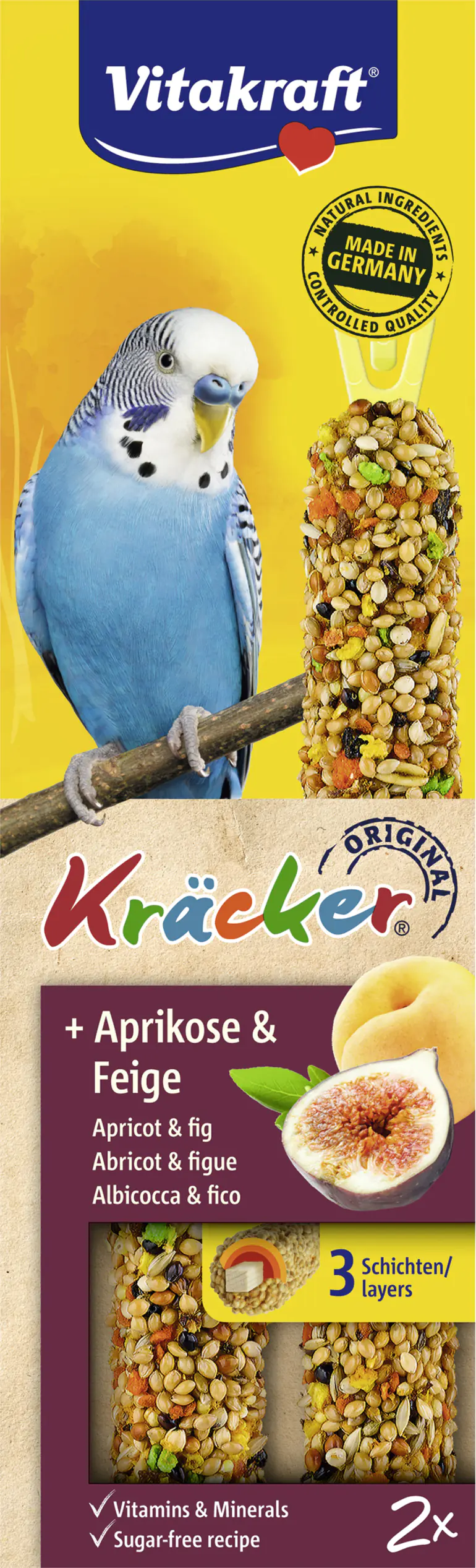 Vitakraft Kräcker® Aprikose & Feige 2 Stück / 60 g Vitakraft Kräcker® Aprikose & Feige 2 Stück / 60 g