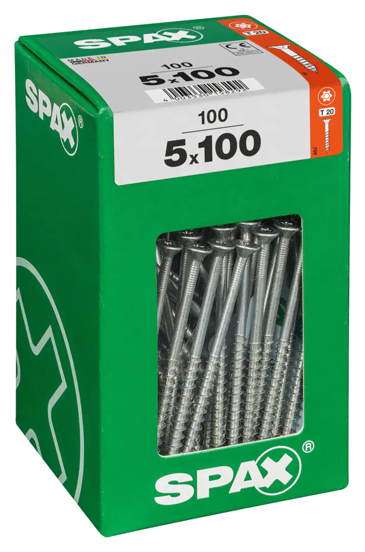 Spax Universalschrauben 5.0 x 100 mm TX 20 Senkkopf - 100 Stk. Spax Universalschrauben 5.0 x 100 mm TX 20 Senkkopf - 100 Stk.