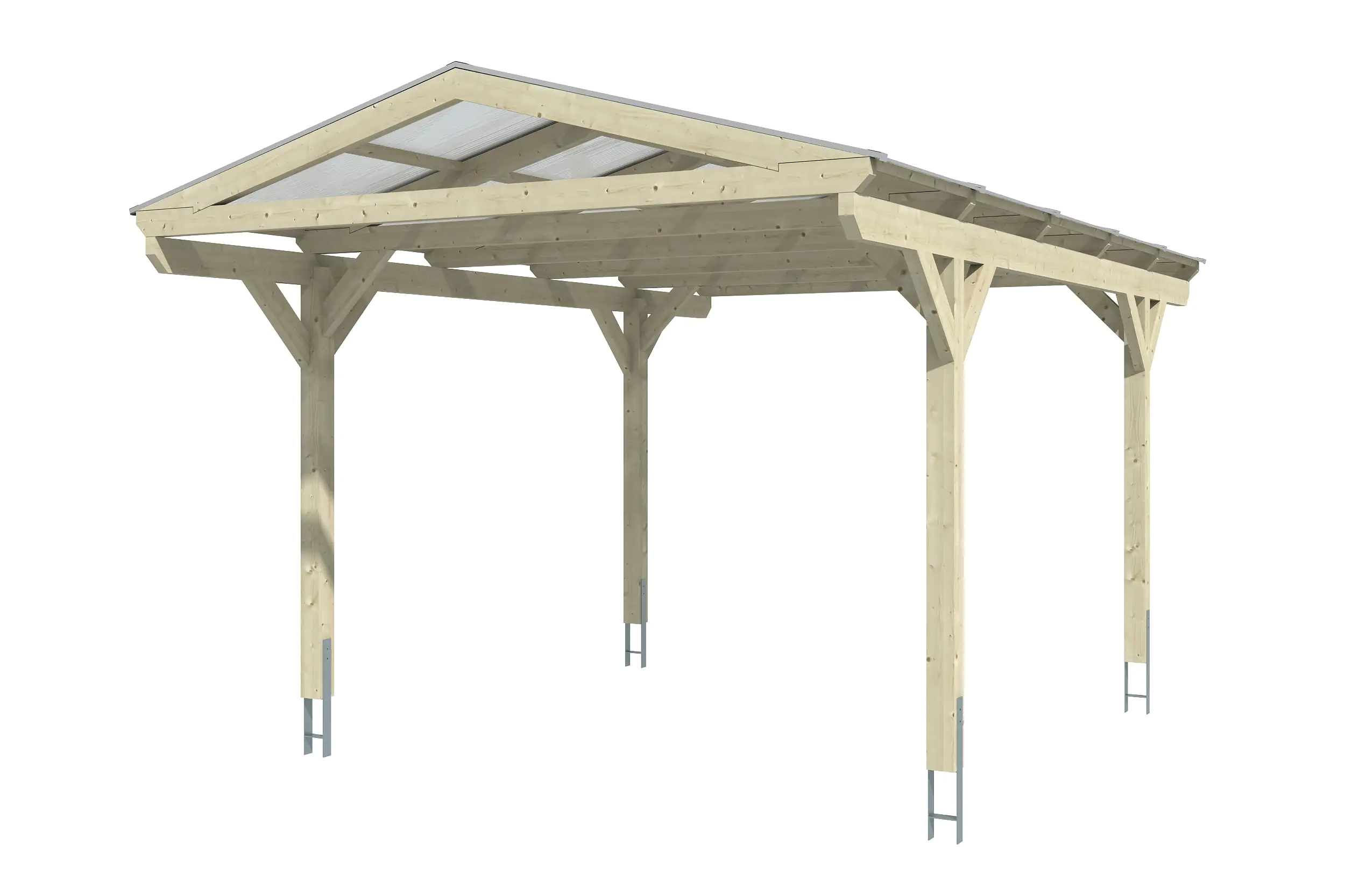 SKAN HOLZ Carport Westerwald 362 x 541 cm, lasiert in Eiche hell
