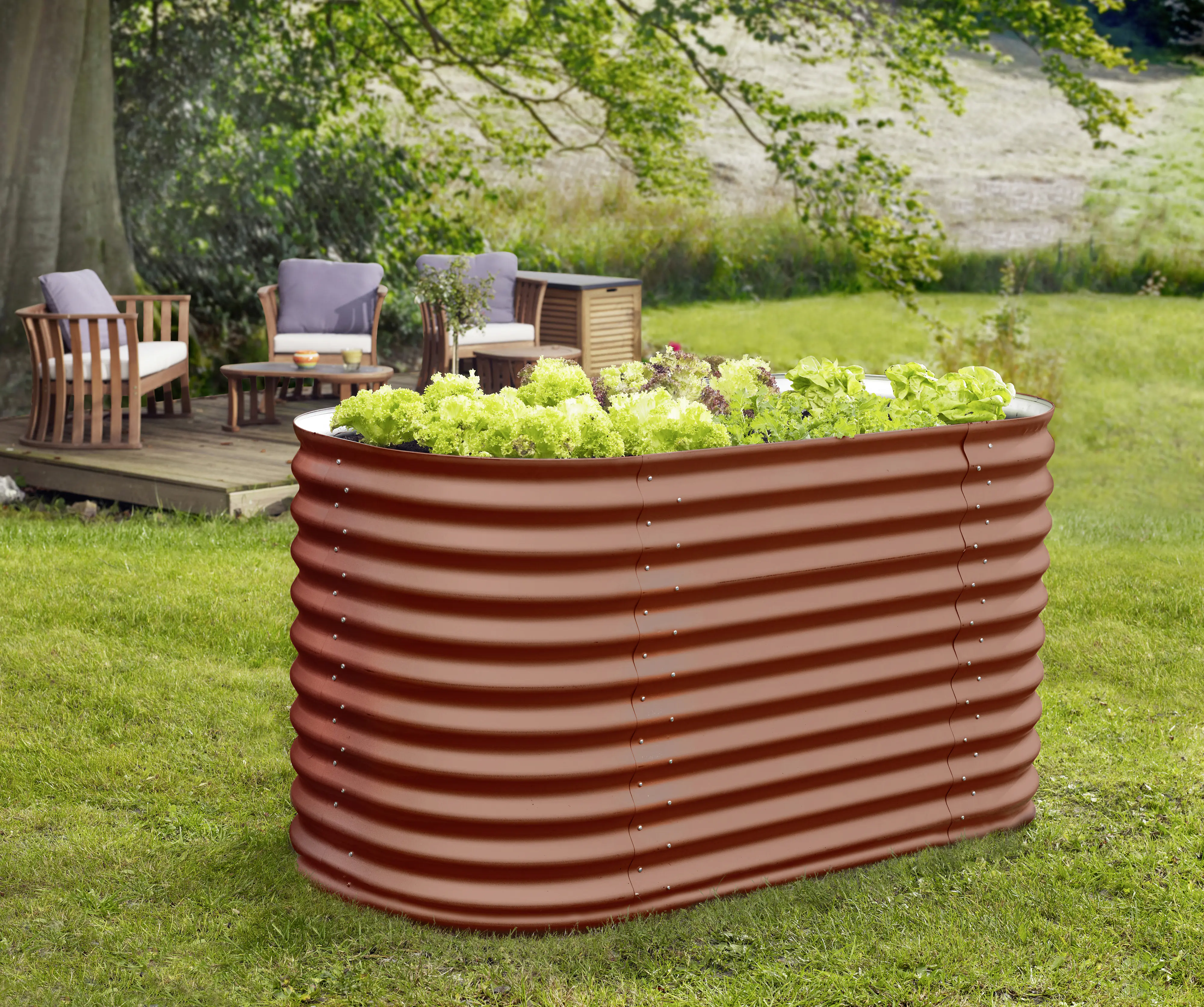 Vitavia Hochbeet Terra Basic 82 x 162 x 86 cm rubin