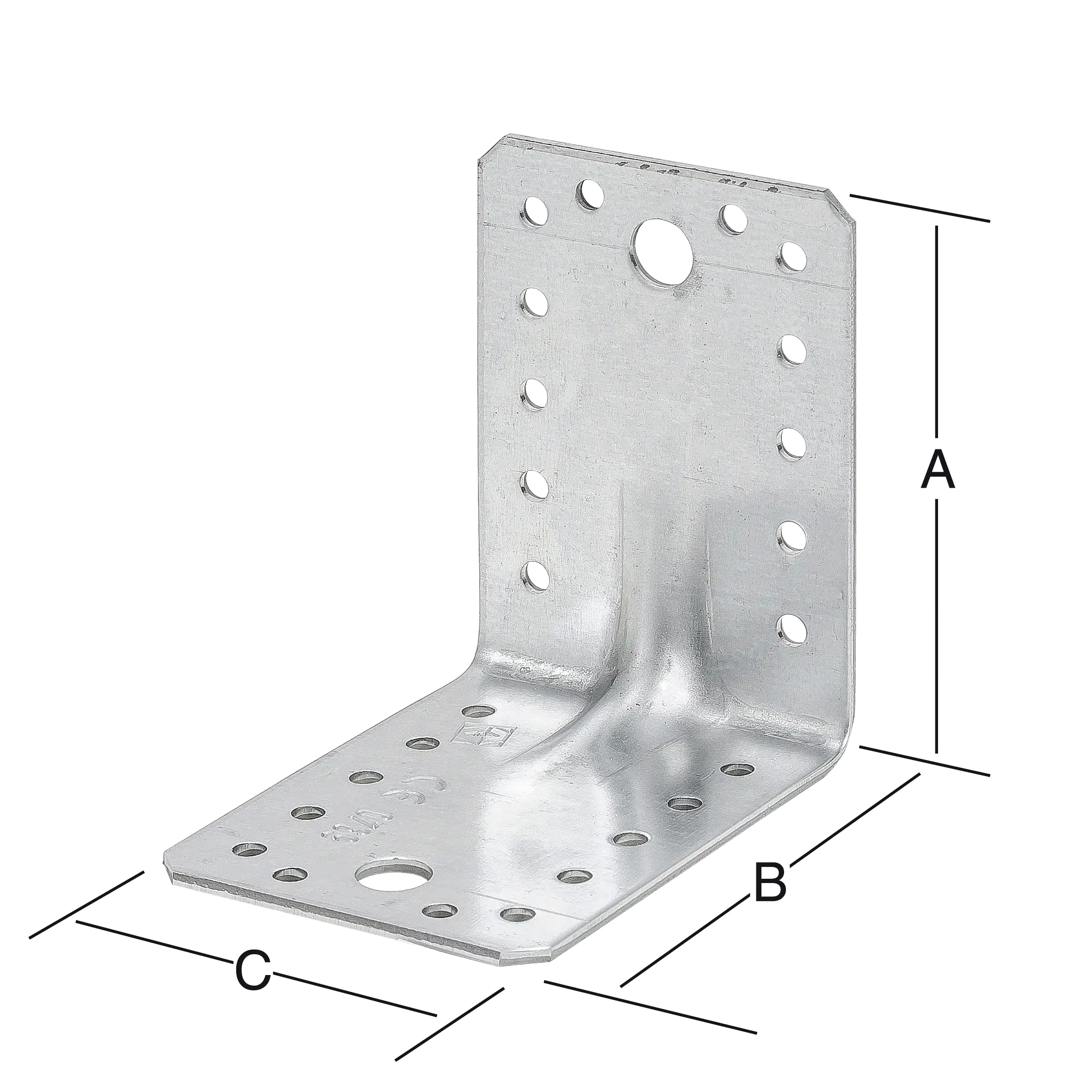 Vormann Schwerlast-Winkelverbinder sendzimir verzinkt 70 x 70 x 55 mm 20 Stück