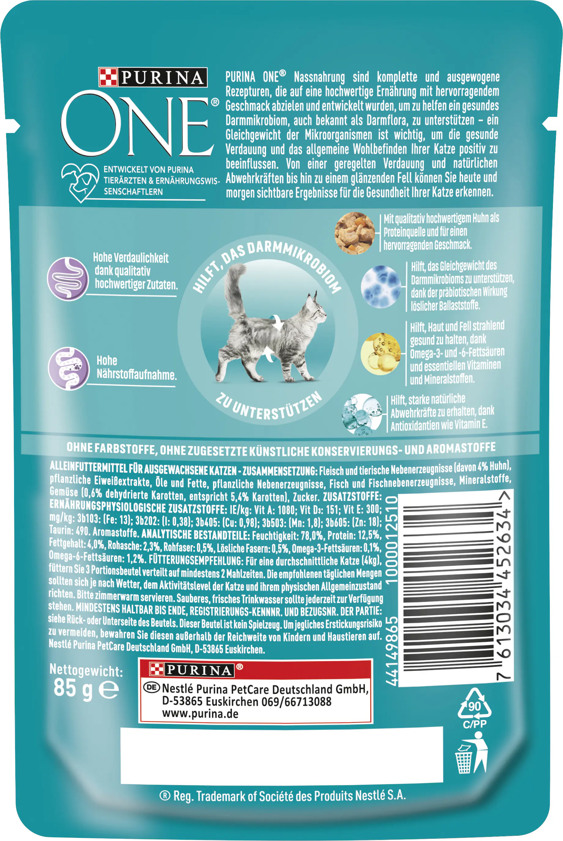 Purina ONE Sensitive Huhn Katzennassfutter 85 g