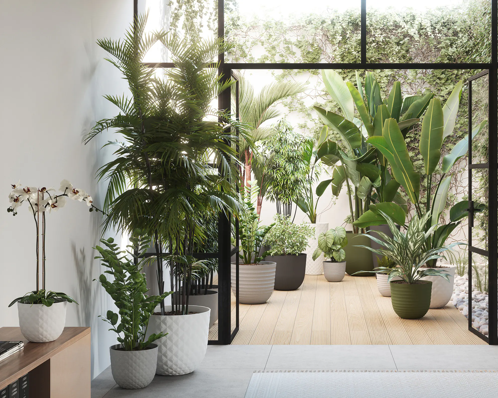 Artevasi Pflanztopf Havana Tropical Kunststoff granit weiß matt Ø 20 x 16 cm