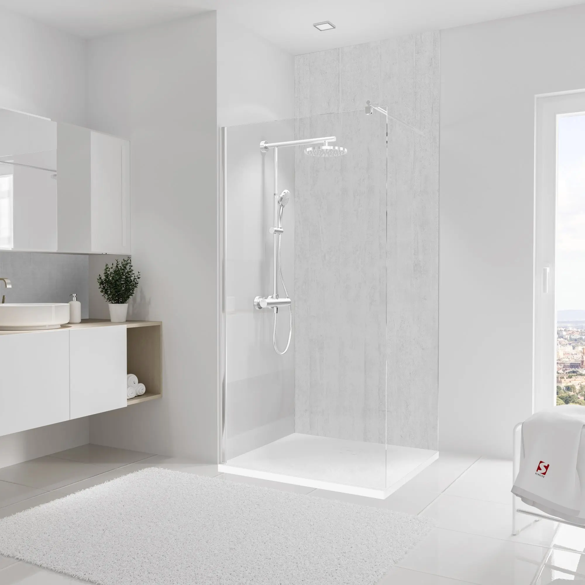 Schulte Duschrückwand DecoDesign Dekor 100 x 255 cm Stein Beton hell