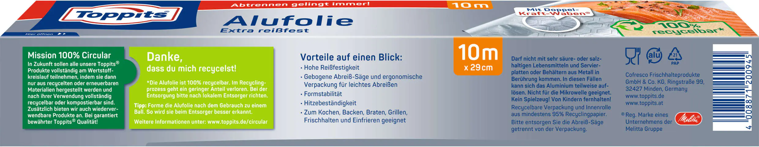 Toppits Alufolie Kraft 10 m, 29,5 cm Breit