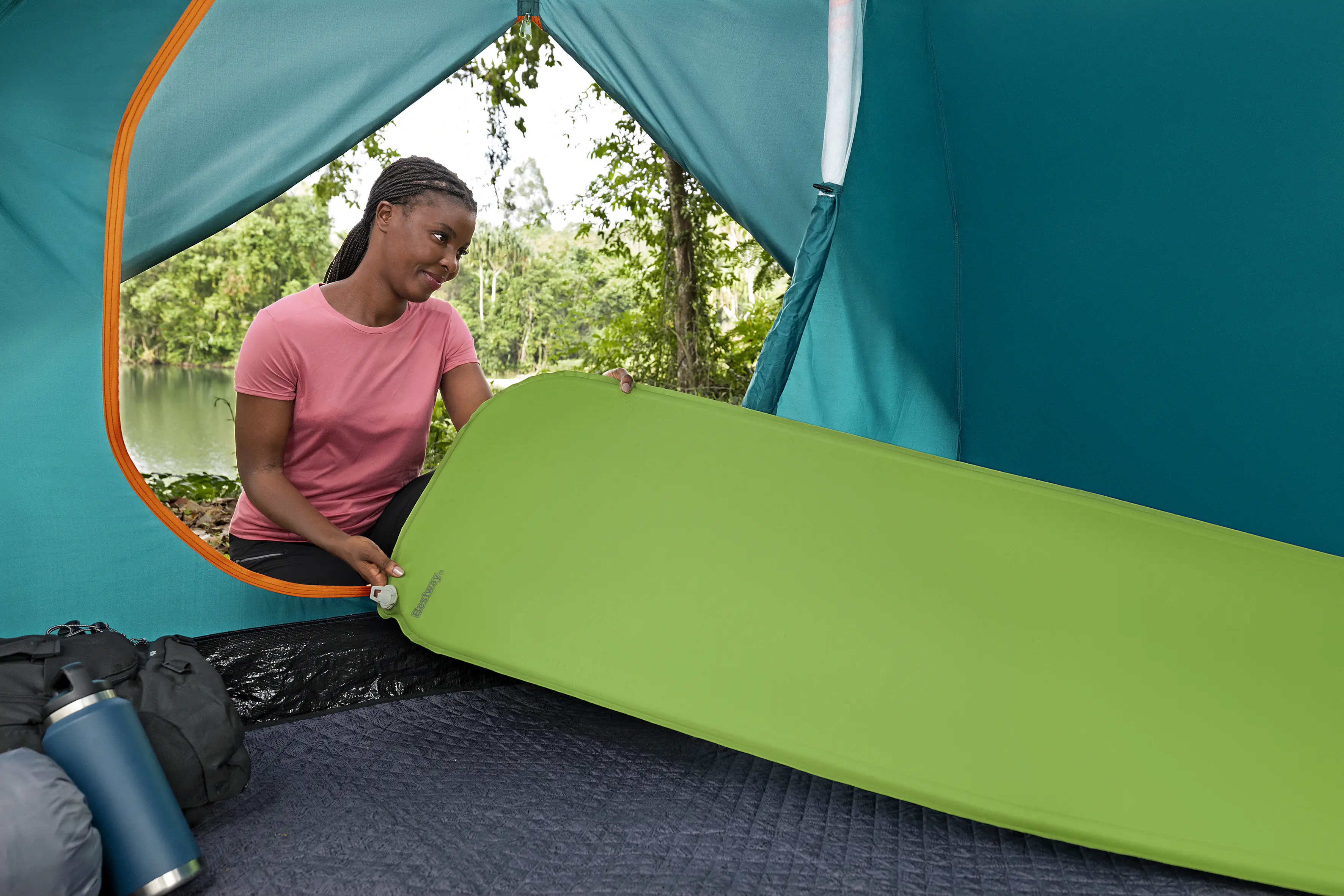 Bestway Isomatte selbstaufblasend für Schlafsäcke grün 183 x 51 x 2,5 cm