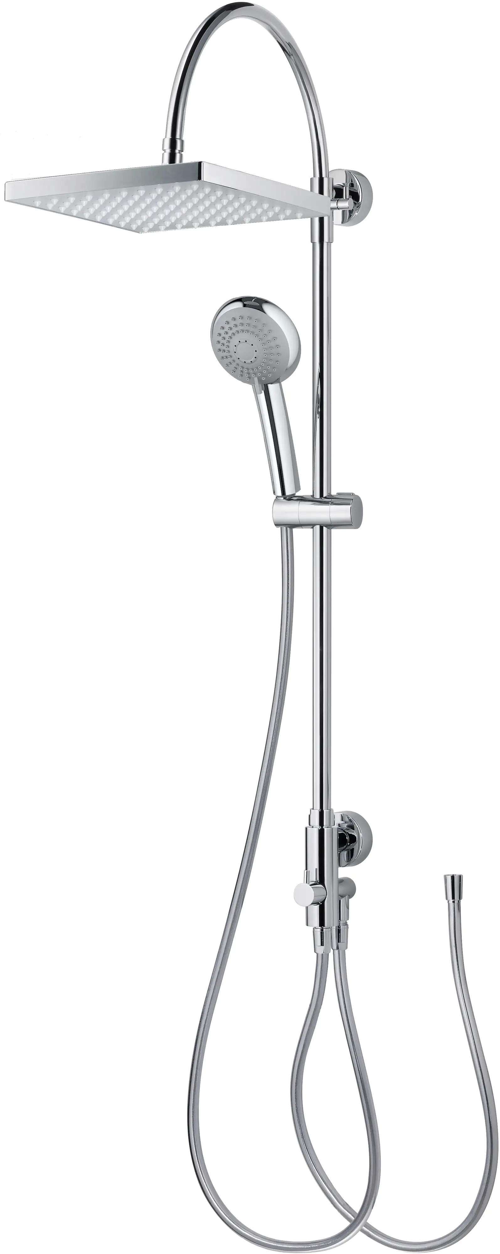 Breuer Duschsäule Aquamaxx 200 ohne Armatur, verchromt, Kopfbrause eckig