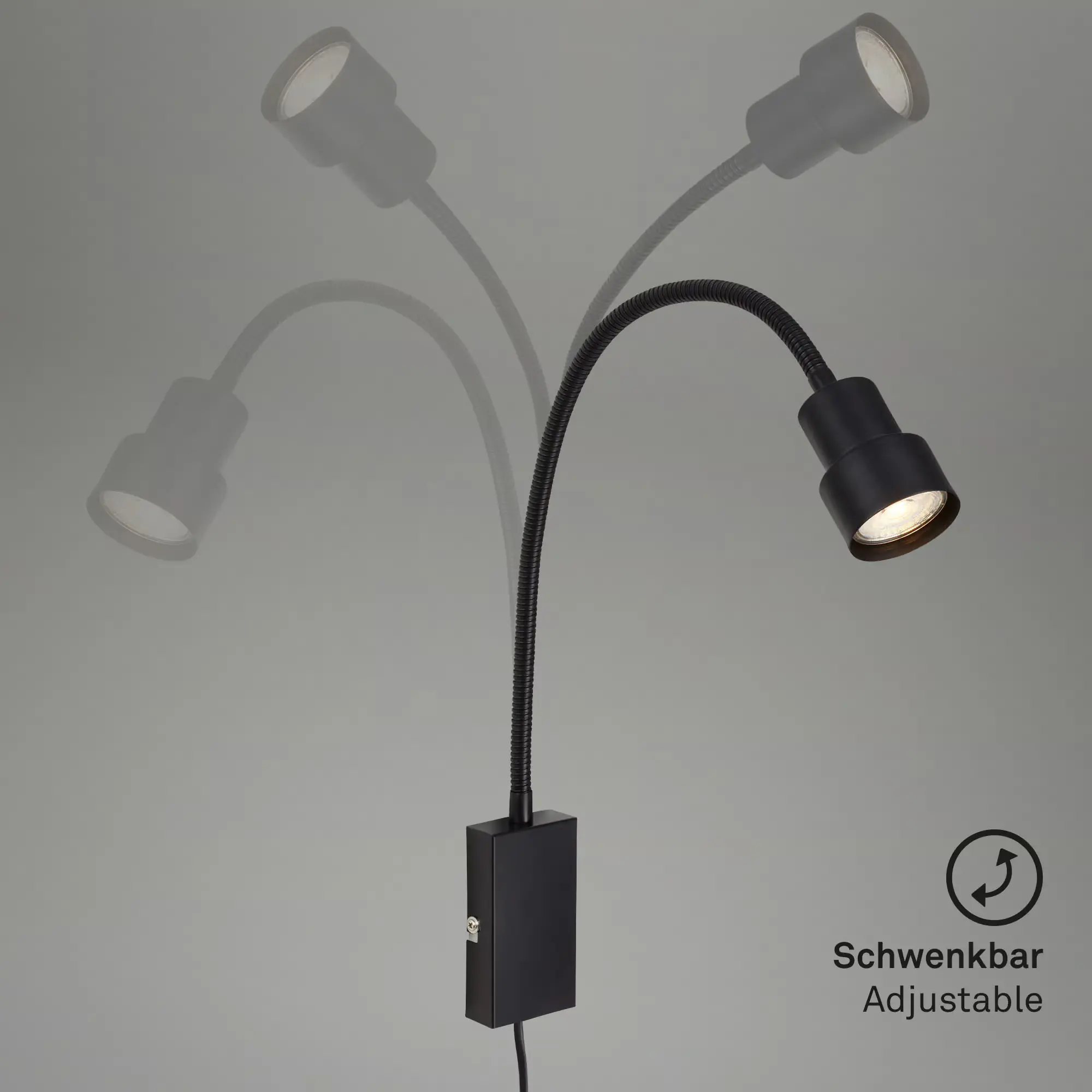 Briloner LED Touch Wandleuchte Tusi schwarz 5W, warmweiß