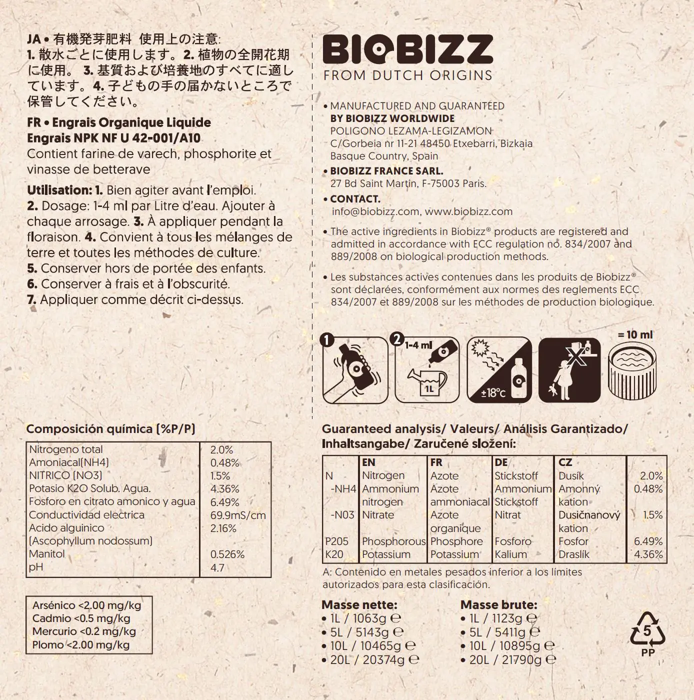 BioBizz Dünger Bio-Bloom 5 L