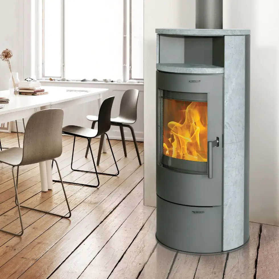 Thermia Kaminofen Vento Naturstein grau 7 kW