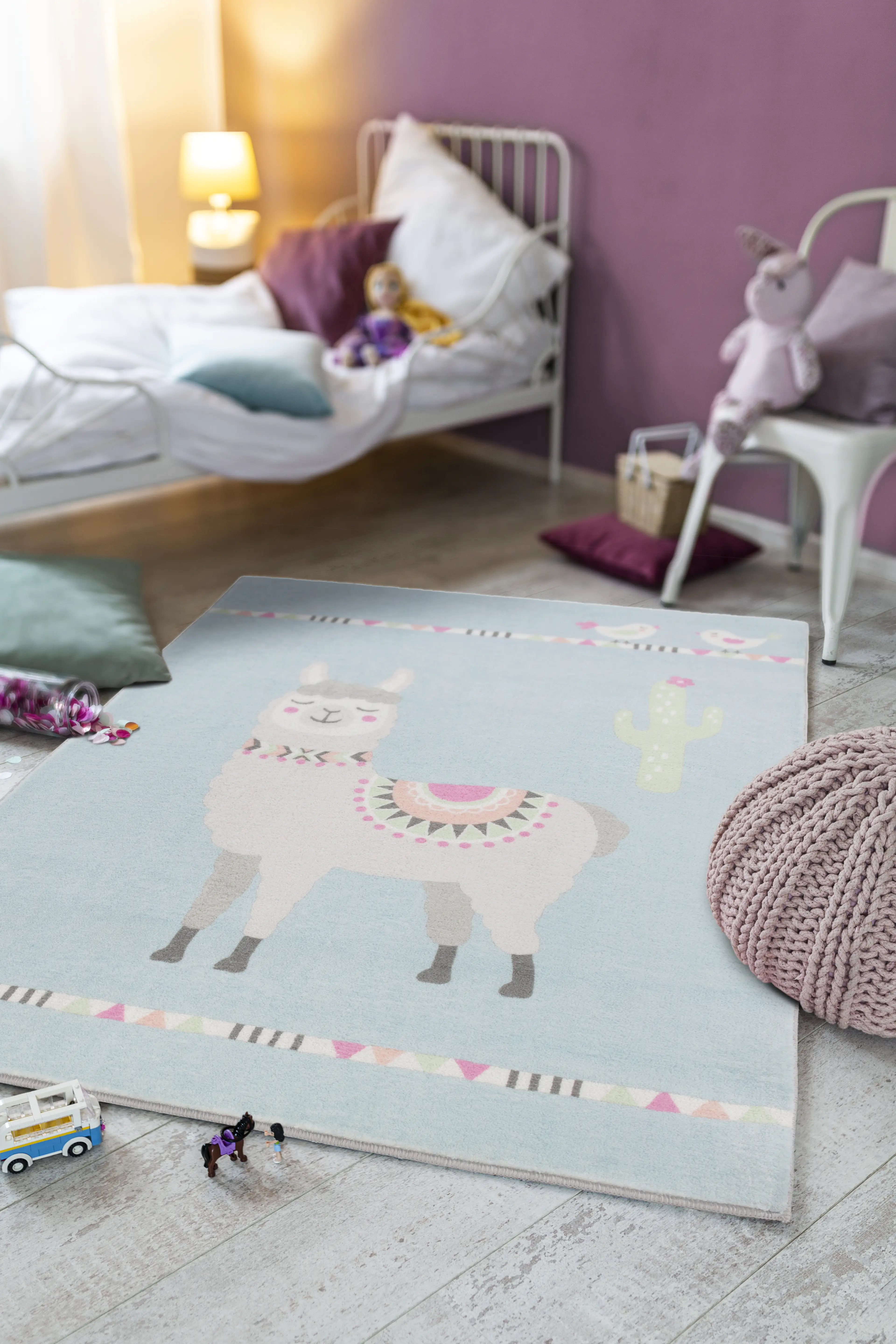 4002398906892_2 LUXOR Living Teppich Lama Lulu blau, 80 x 150 cm