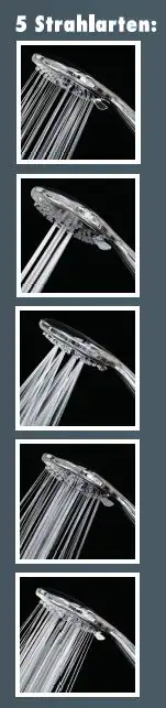 Primaster Handbrause 5 Strahlarten Water Fun chrom-weiß wassersparend