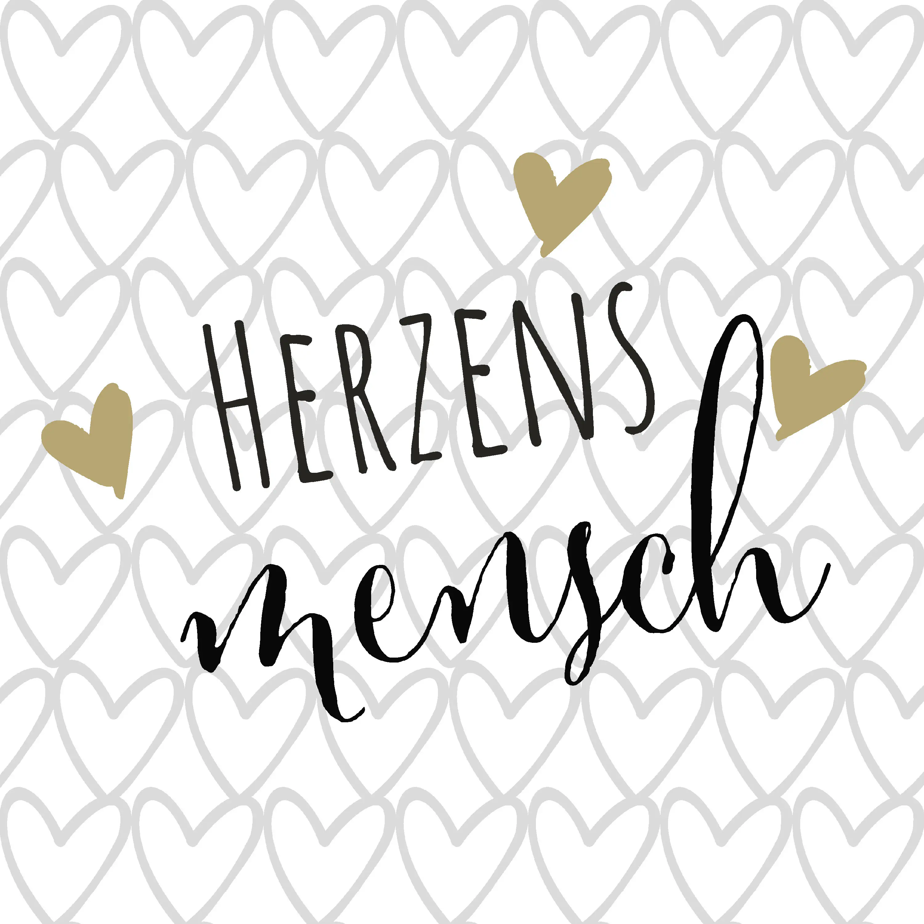 Duni Servietten Herzens Mensch 33 x 33 cm - 20er Pack
