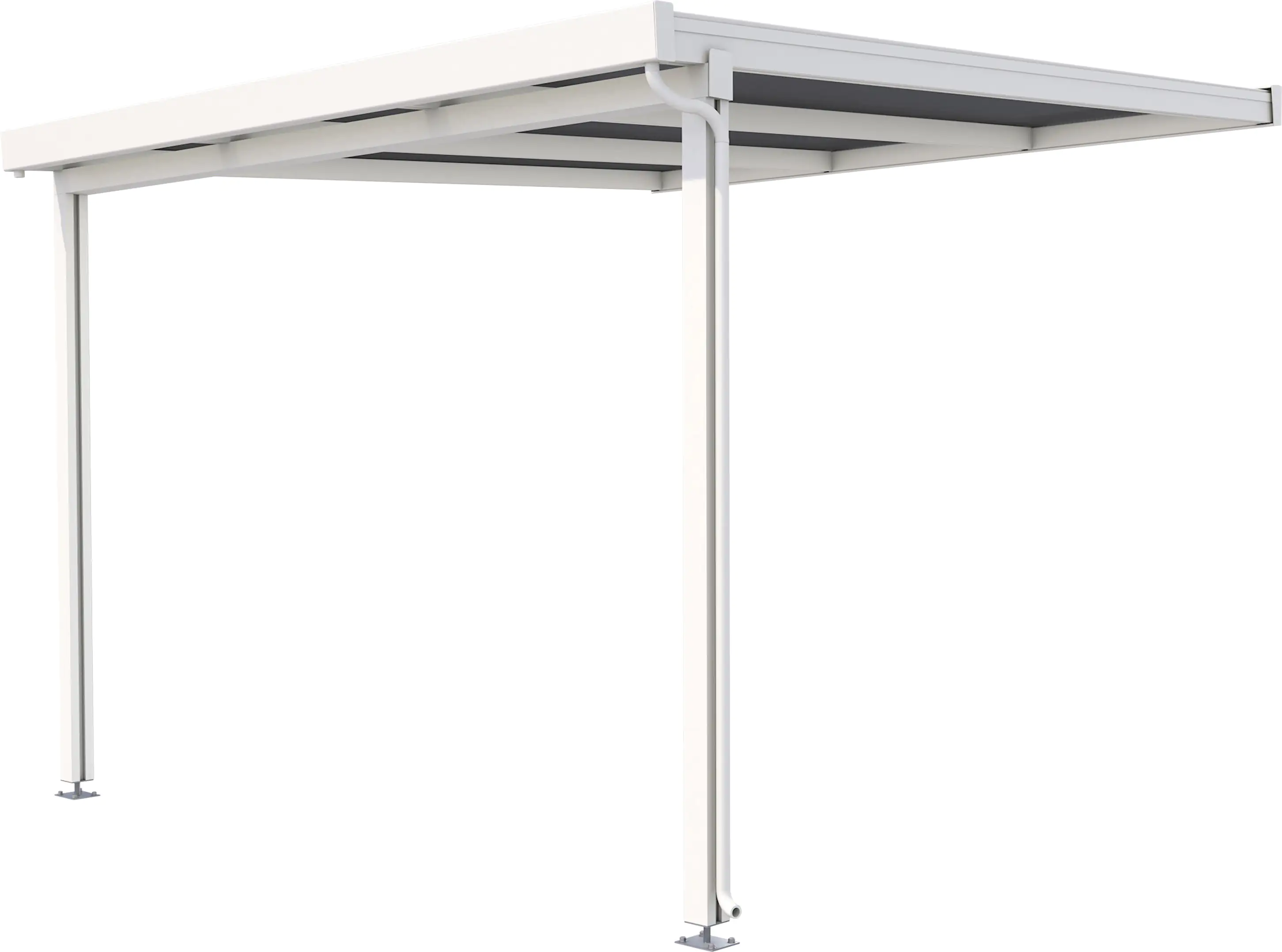 Gutta Premium Terrassendach 309,4 x 306 cm weiß PC bronce 16 mm