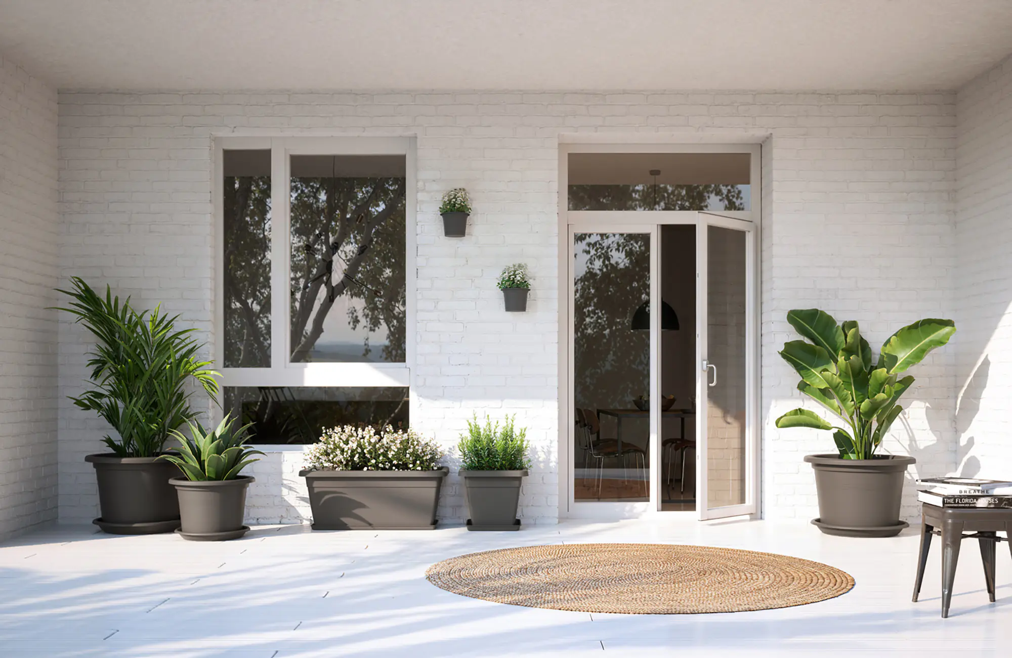 Artevasi Pflanztopf Venezia Cilindro Kunststoff anthrazit matt Ø 40 x 28 cm