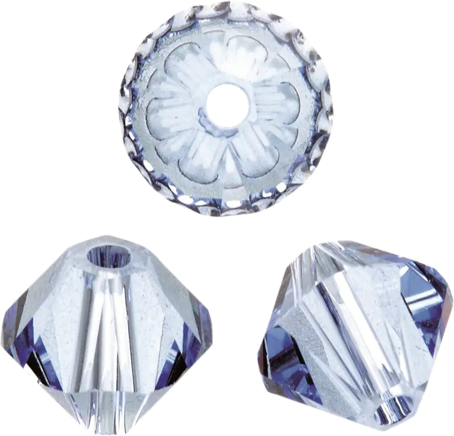 Glorex Schliffspitz Perlen 4 mm 25 Stück Swaroski hellsafir