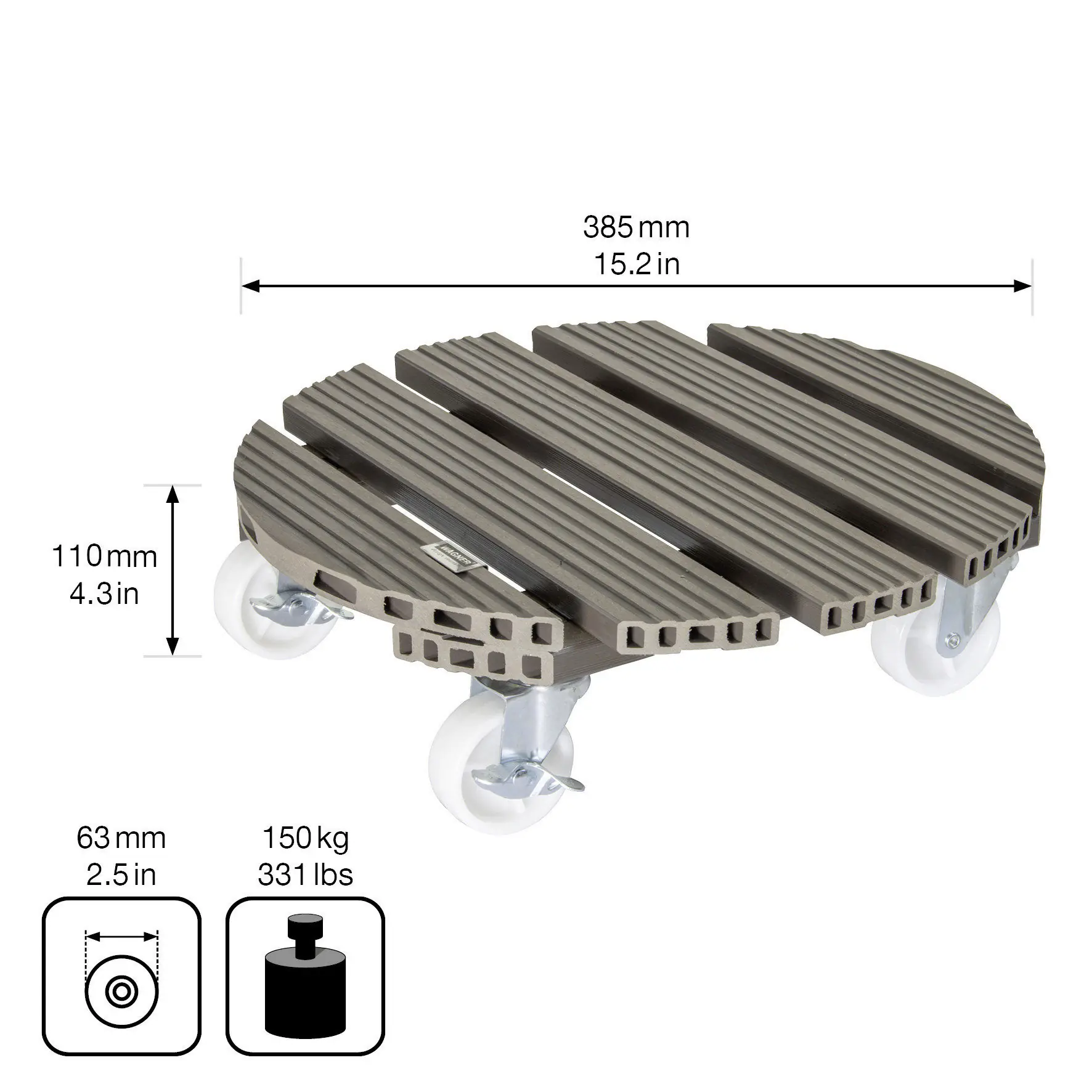 Wagner Pflanzenroller WPC Ø 39 cm taupe Wagner Pflanzenroller WPC Ø 39 cm taupe