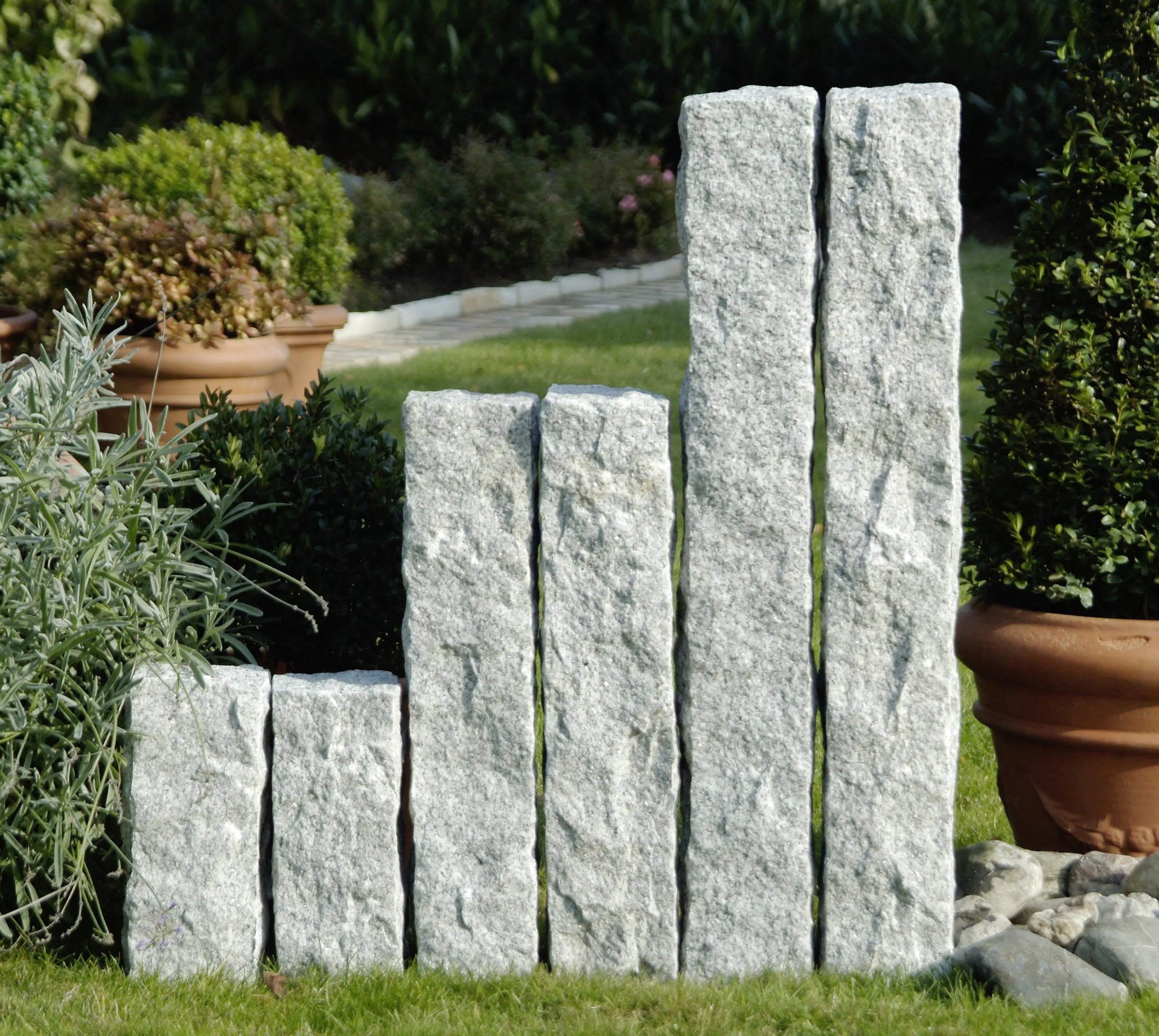 Palisade Granit 10 x 10 x 70 cm hellgrau