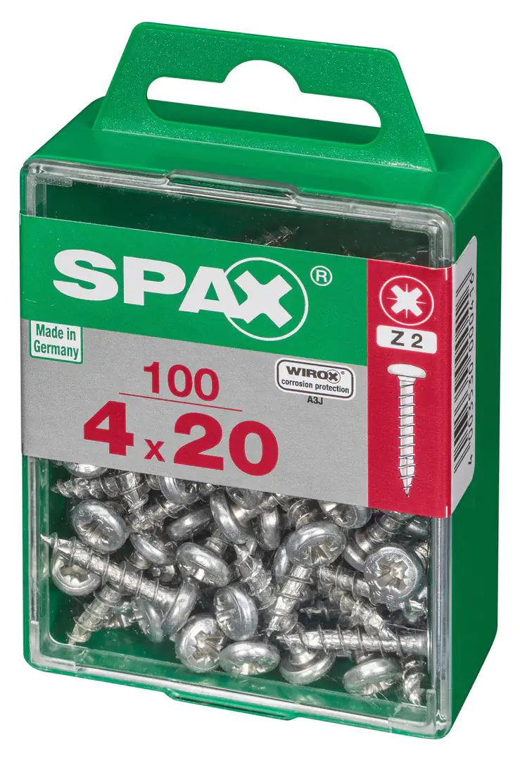 Spax Universalschrauben 4.0 x 20 mm TX 20 Rundkopf - 100 Stk. Spax Universalschrauben 4.0 x 20 mm TX 20 Rundkopf - 100 Stk.