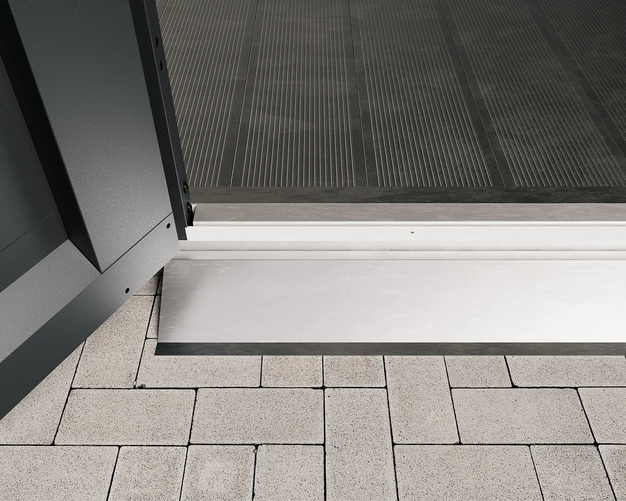 EcoStar Bodenschwellenrampe innen & außen für 1-flg. Tür EcoStar Bodenschwellenrampe innen & außen für 1-flg. Tür