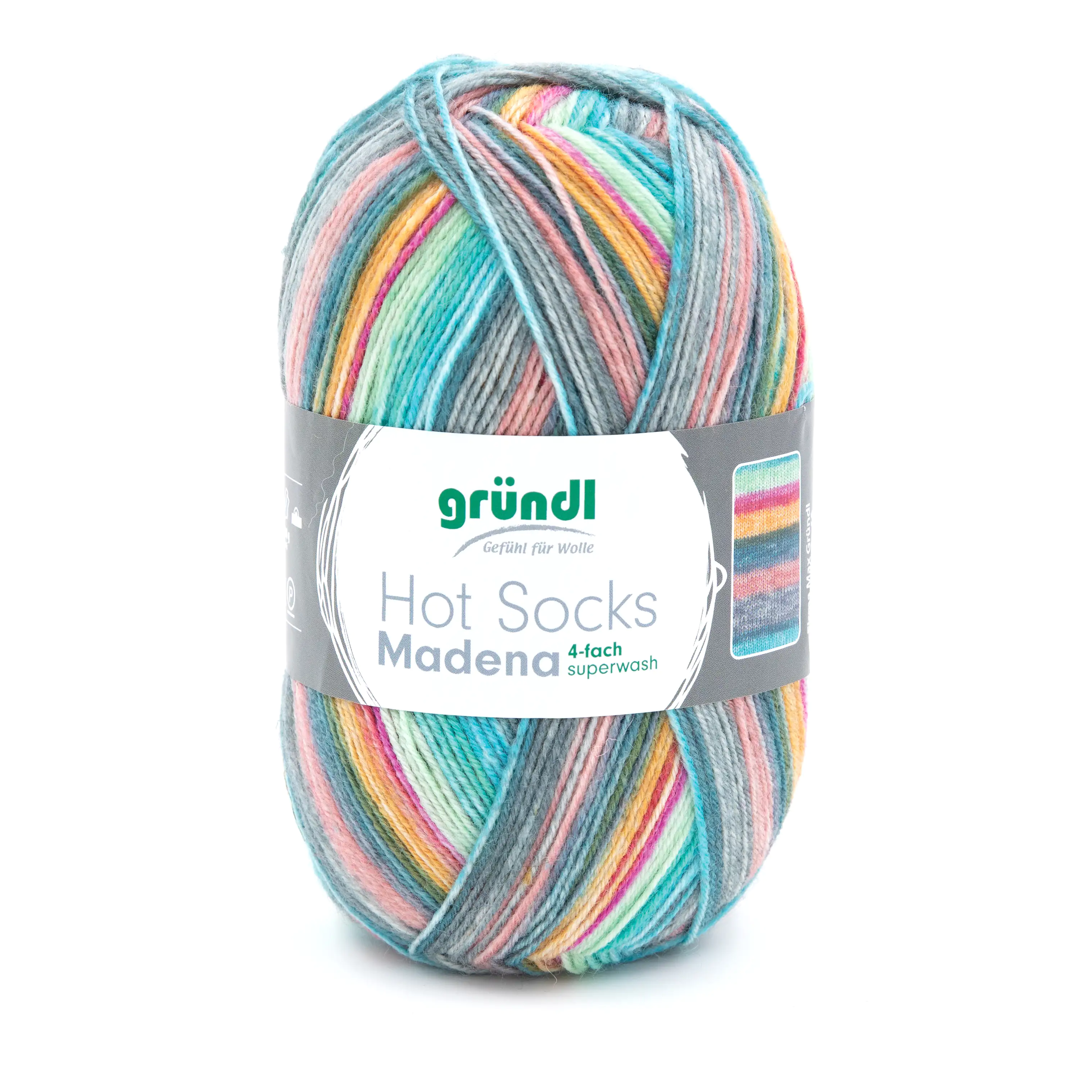 Gründl Wolle Hot Socks Madena 4-fach 100 g soft ice-mix