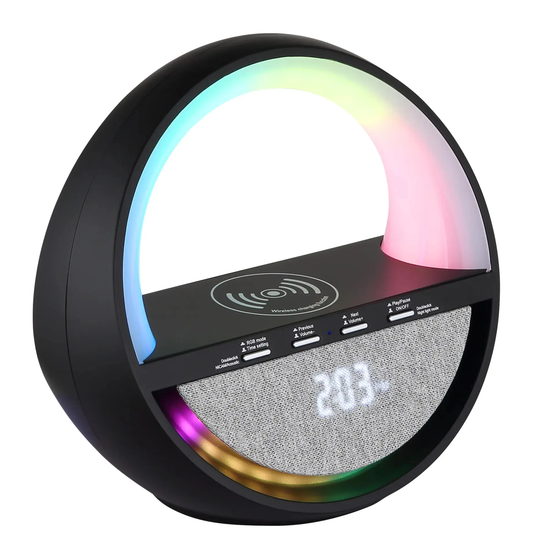 Globo Tischleuchte Soundra RGB Smartphone Ladestation Akku