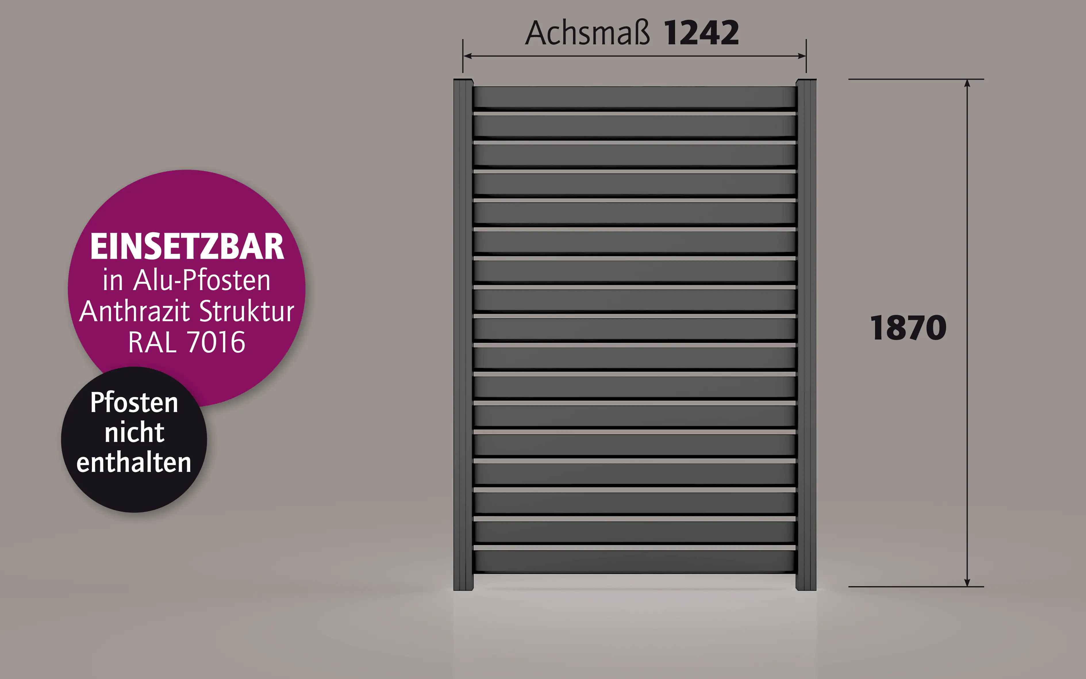 Ambiente Alu-Zaun Rhombus 90 MIDI B x H: 180 cm x 120 cm 22 mm stark