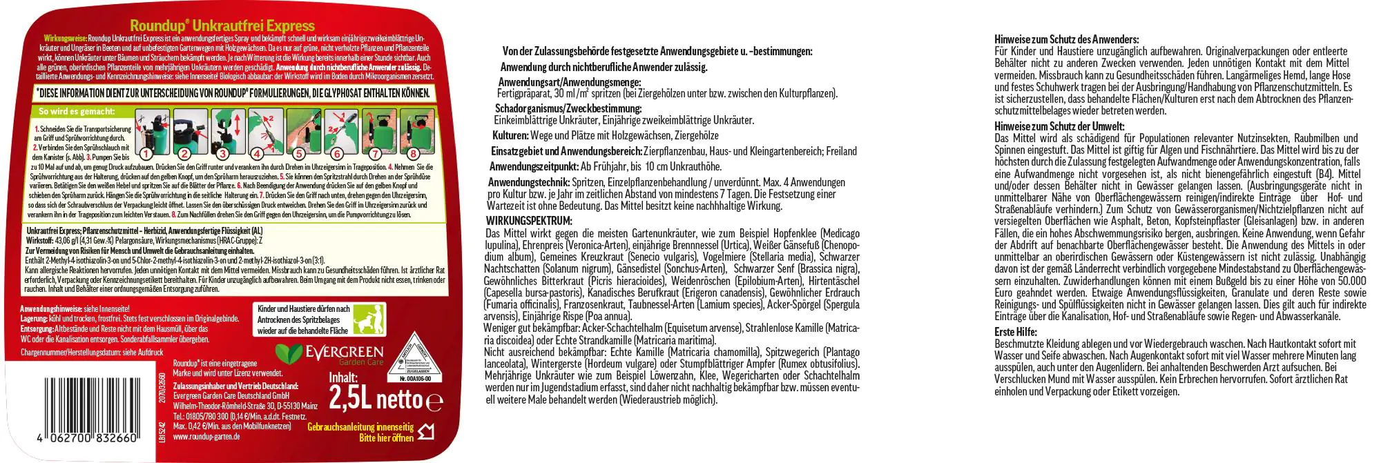 Roundup Express Drucksprühgerät - 2,5 Liter Roundup Express Drucksprühgerät - 2,5 Liter
