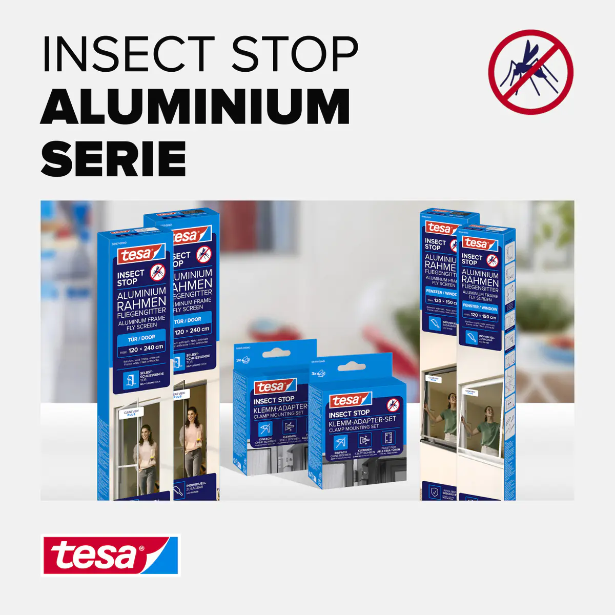 tesa Fliegengitter-Tür Comfort im Alurahmen 120 x 240 cm weiß