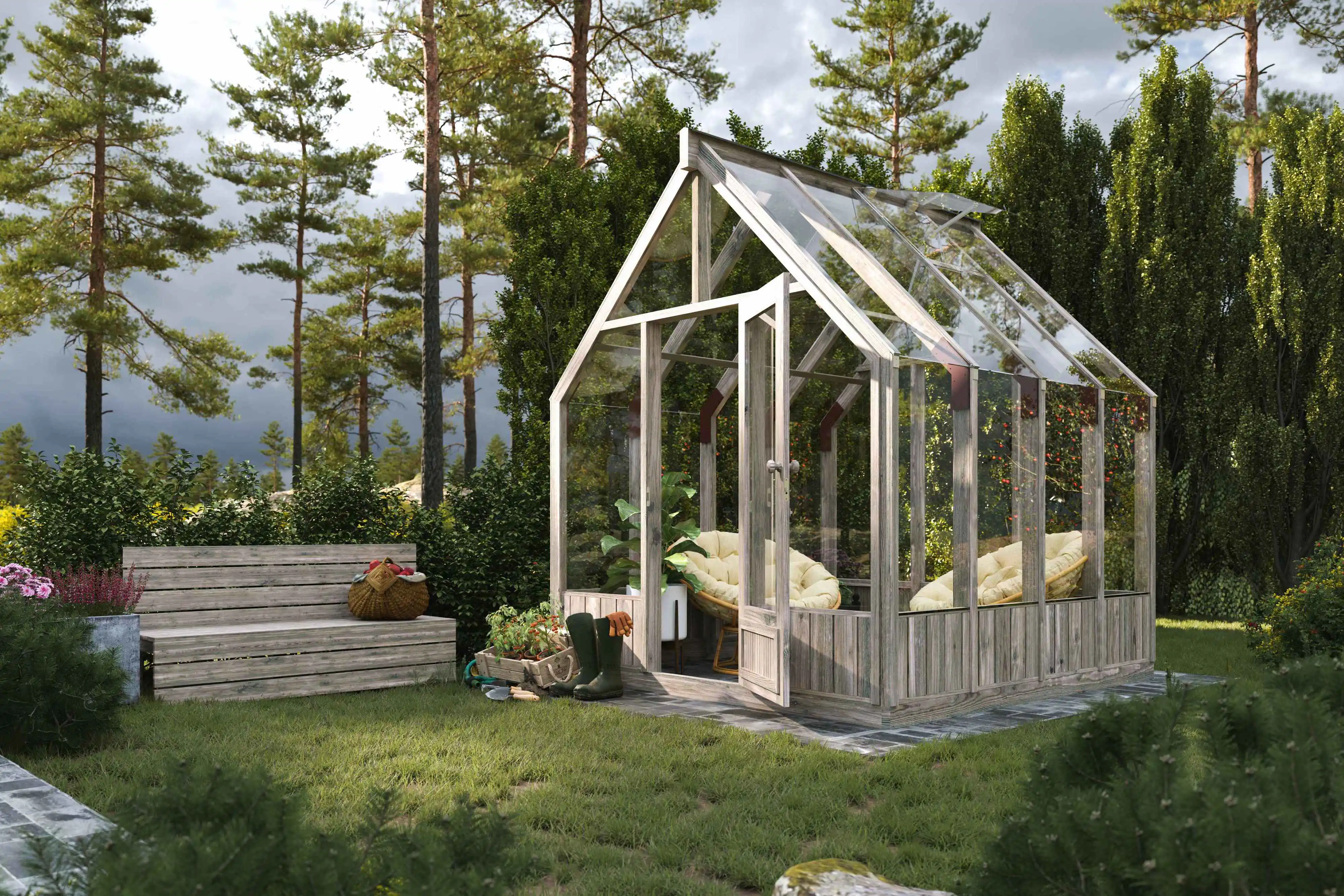 Palmako Gewächshaus Emilia 240 x 244 cm 5,4 m² 4 mm Glas 