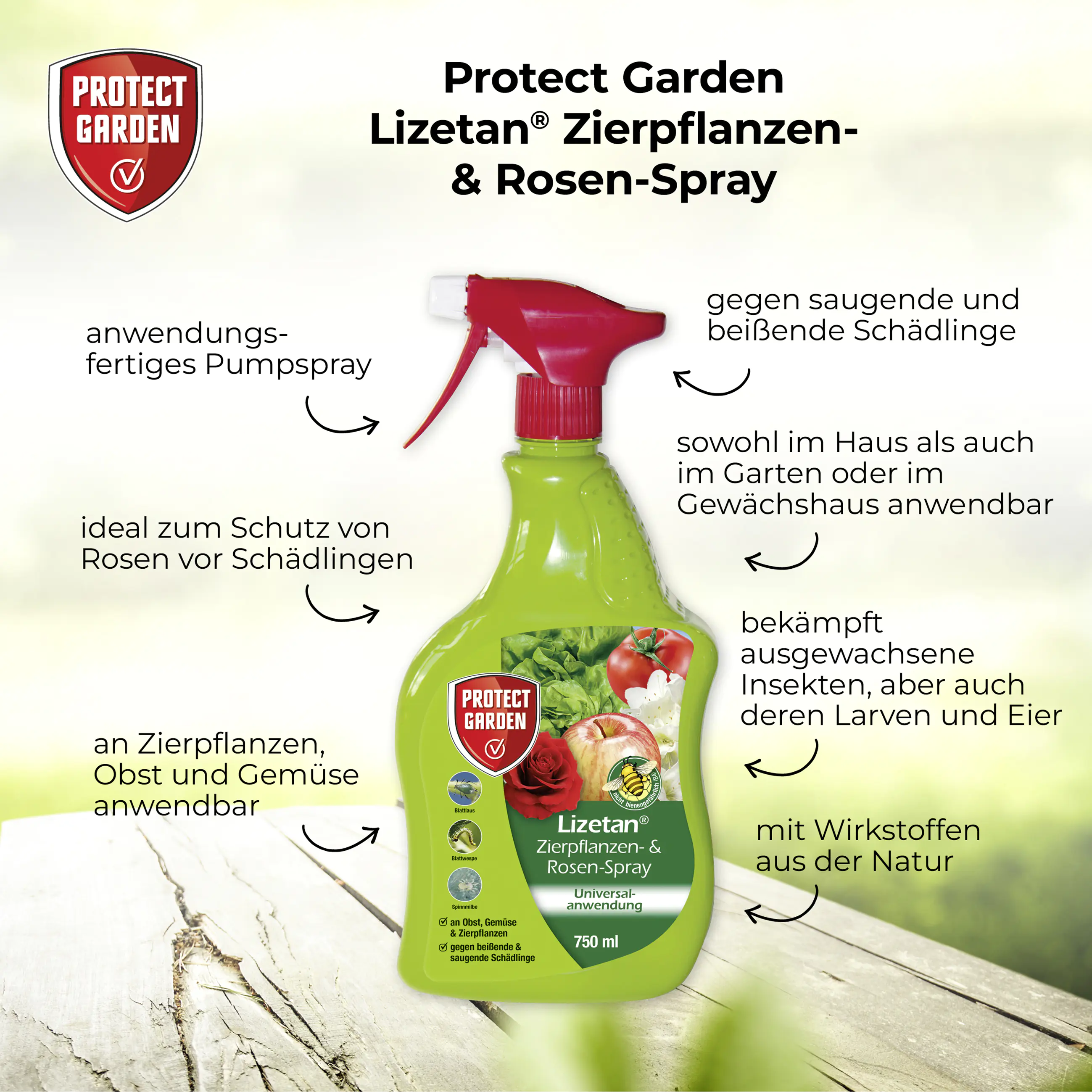 Protect Garden Lizetan Zierpflanzen- & Rosen-Spray AF 750 ml Protect Garden Lizetan Zierpflanzen- & Rosen-Spray AF 750 ml