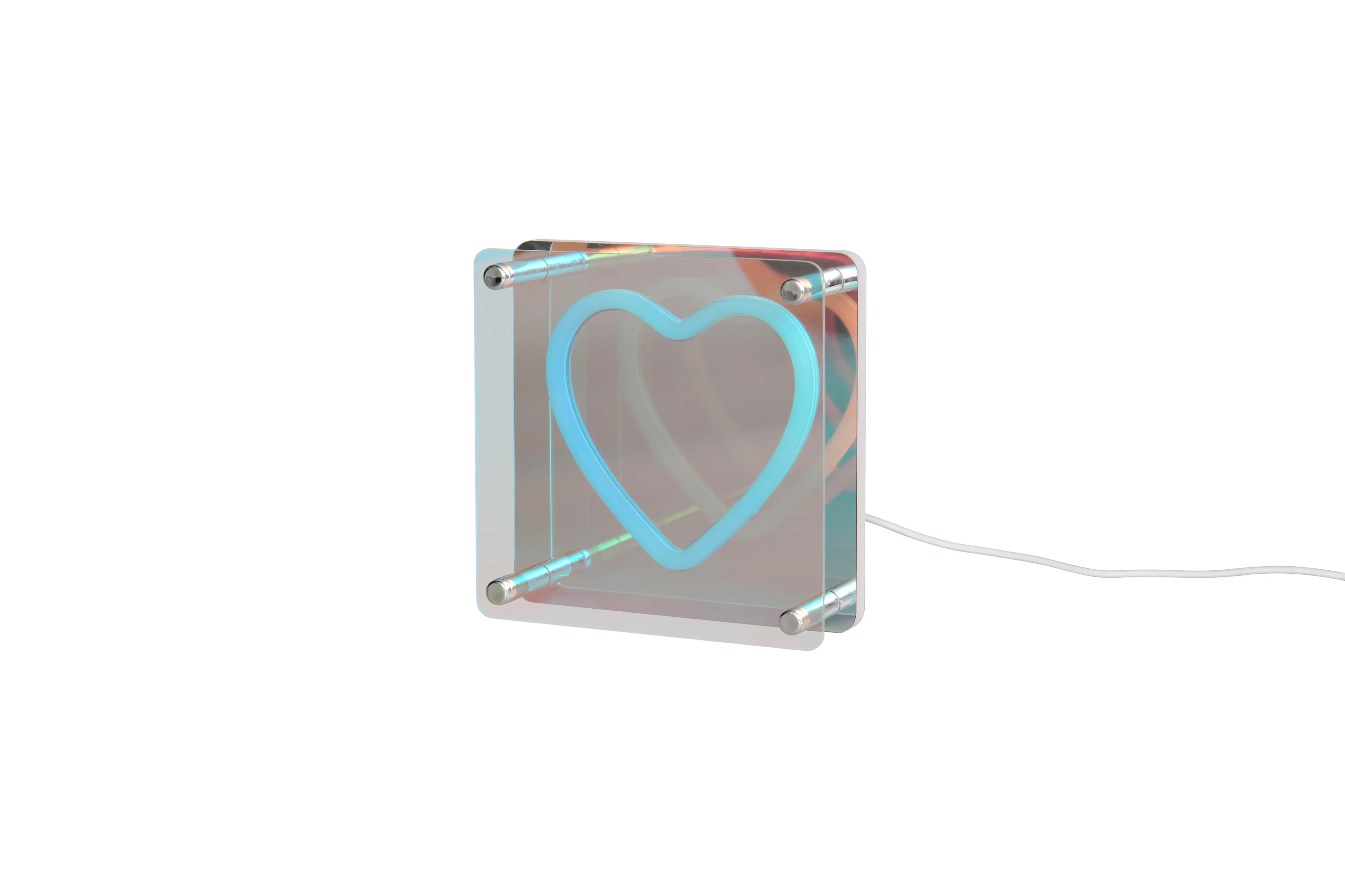 Reality LED-Tischleuchte Querido Fun Herz 14,5 x 14,5 cm warmweiß transparent irisierend