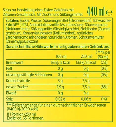 Sodastream Sirup Lipton Zitrone Ice Tea 440 ml