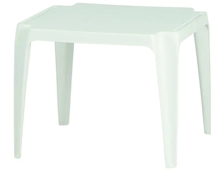 Progarden Kinder-Stapeltisch 50 x 50 cm, Höhe 44 cm, quadratisch, weiß