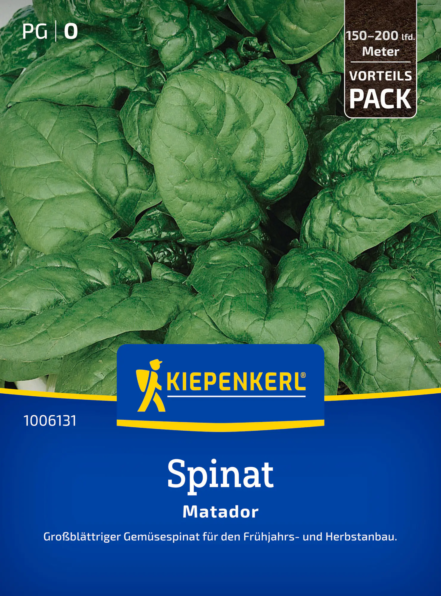 Kiepenkerl Saatgut Spinat Matador Vorteilspackung für ca. 2 – 3 m²