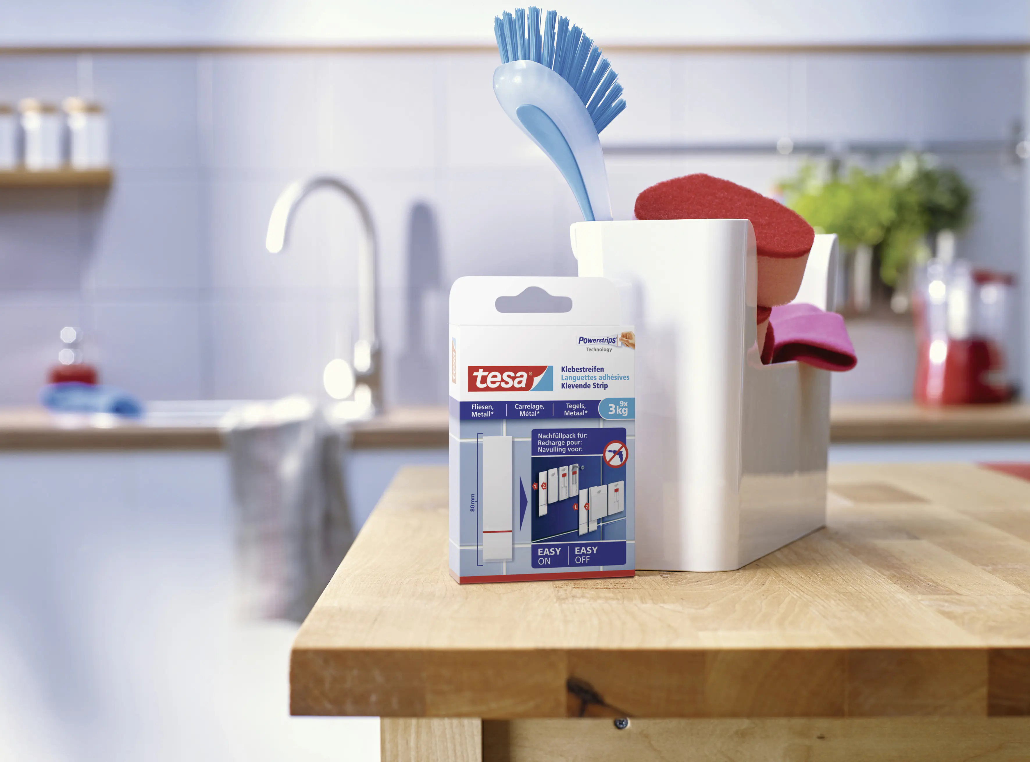 tesa Klebestreifen für Fliesen und Metall 6 Stück, Traglast 3 kg tesa Klebestreifen für Fliesen und Metall 6 Stück, Traglast 3 kg
