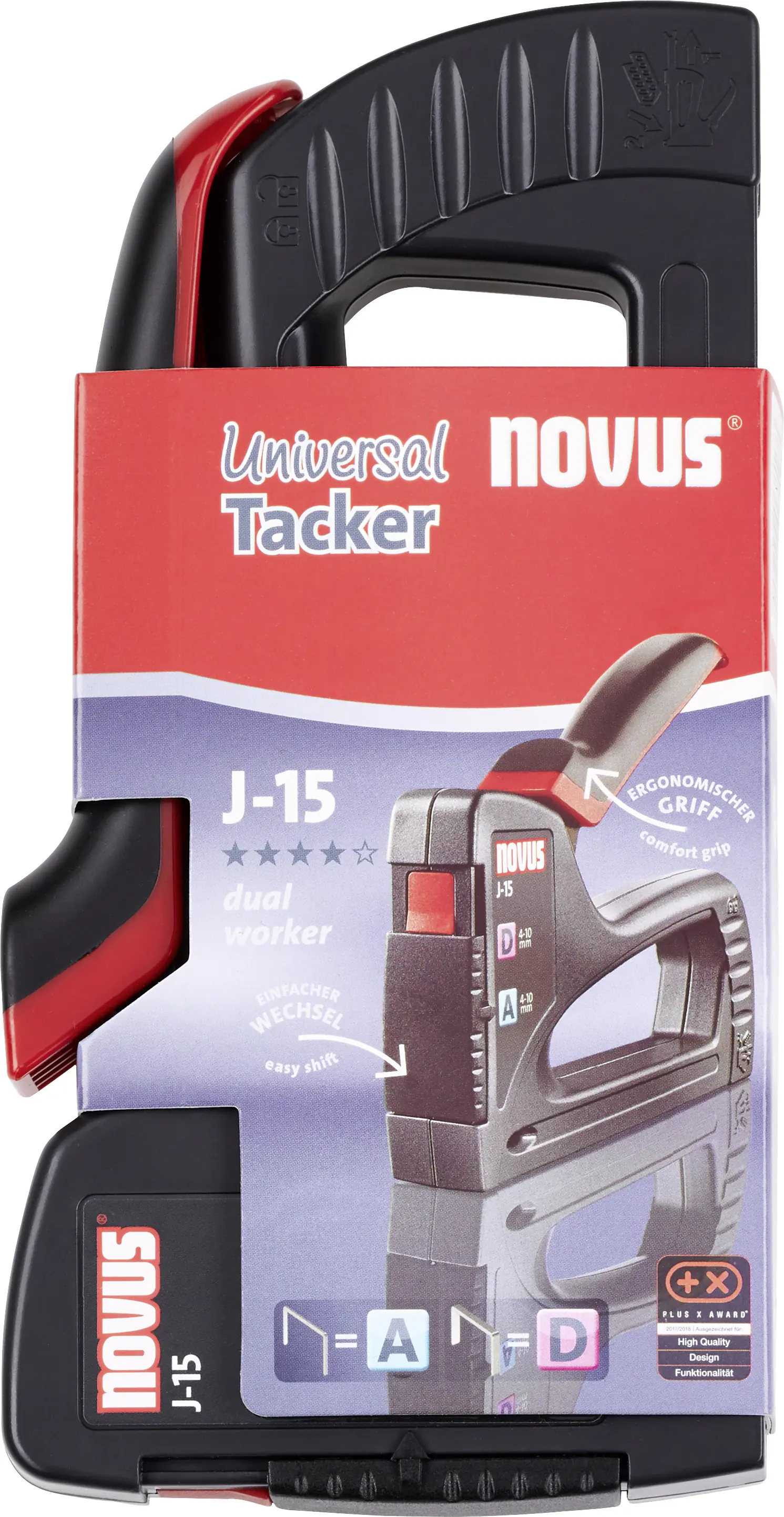 Novus Handtacker J-15 für Feindraht- und Flachdrahtklammern Novus Handtacker J-15 für Feindraht- und Flachdrahtklammern