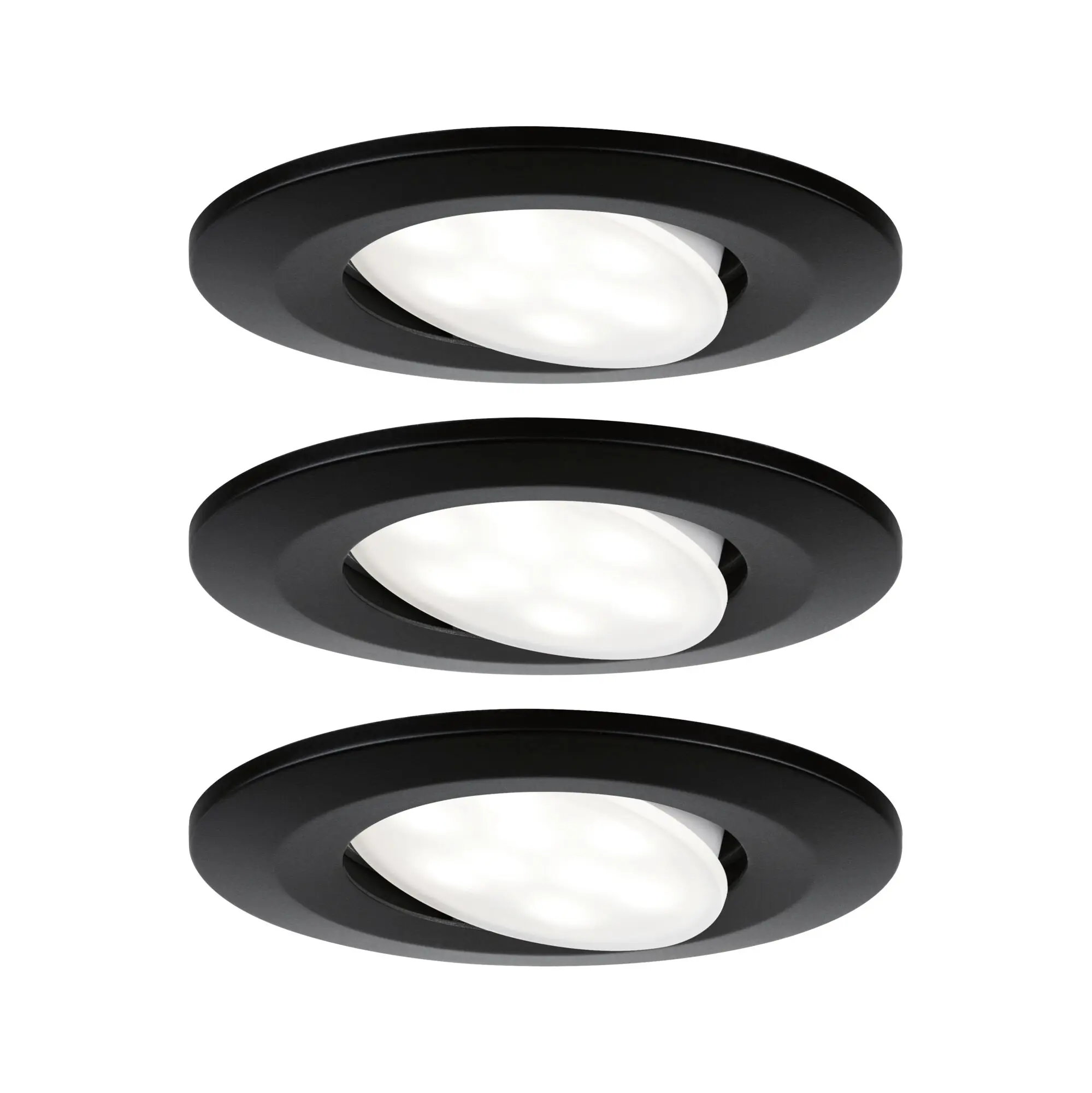 Paulmann LED Einbauleuchte Set Calla schwarz matt schwenkbar Ø 9 cm 