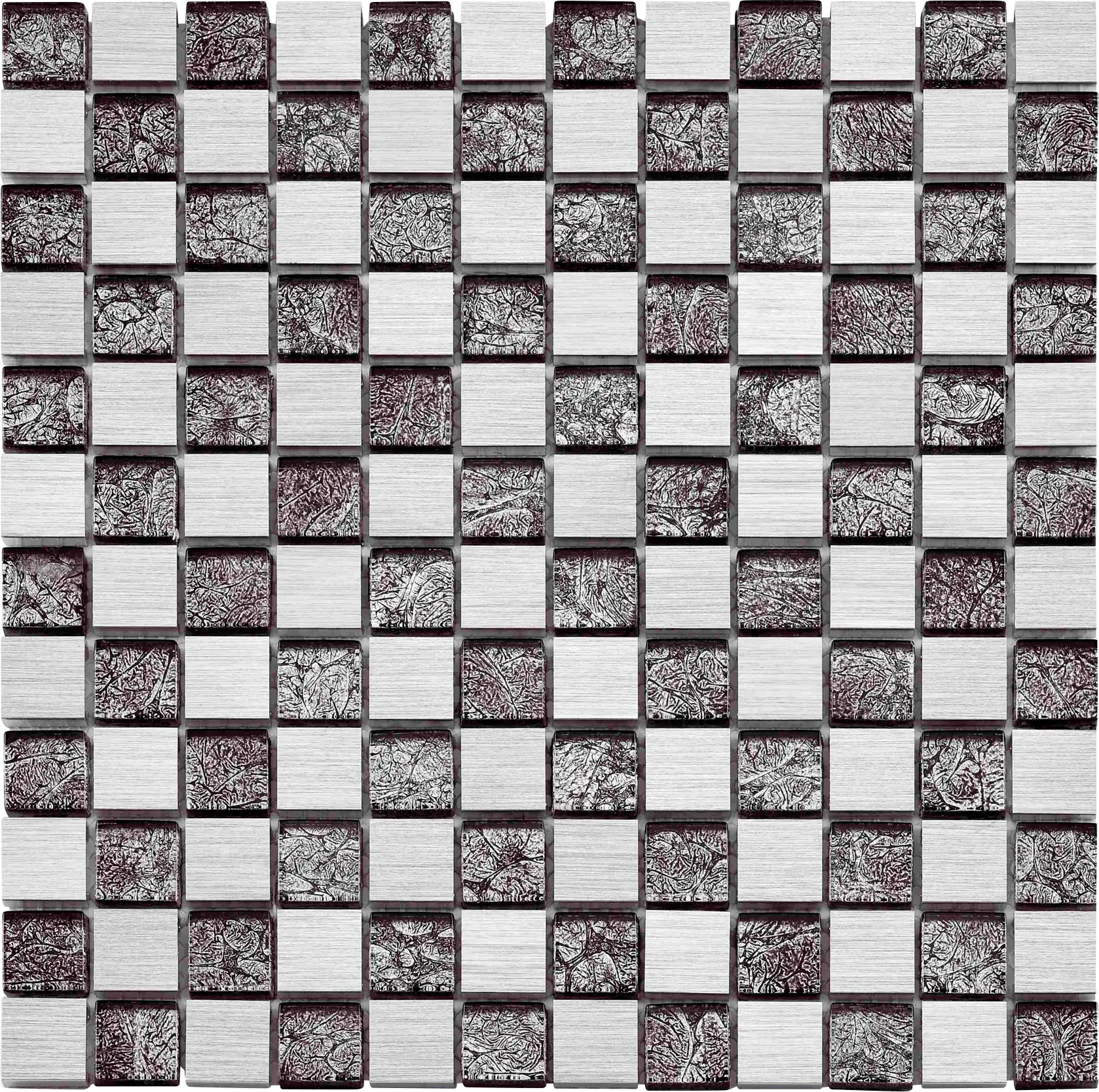 Mosaikfliese Metal 8 30 x 30 cm schwarz-silber Steinmaß: ca. 2,3 x 2,3 cm